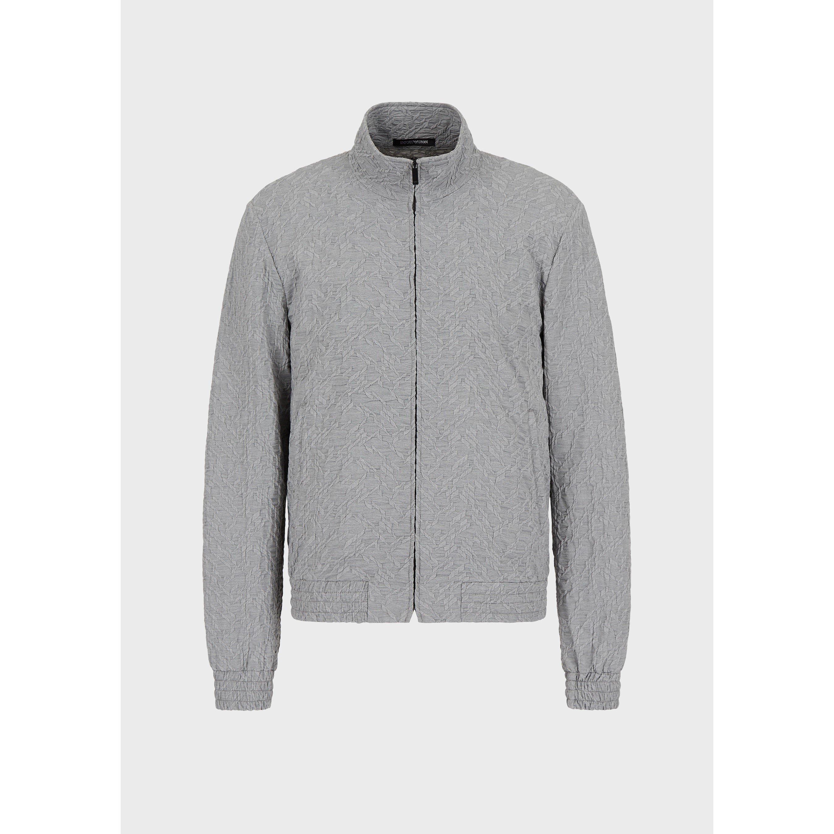 Textured Zipped Bomber Jacket