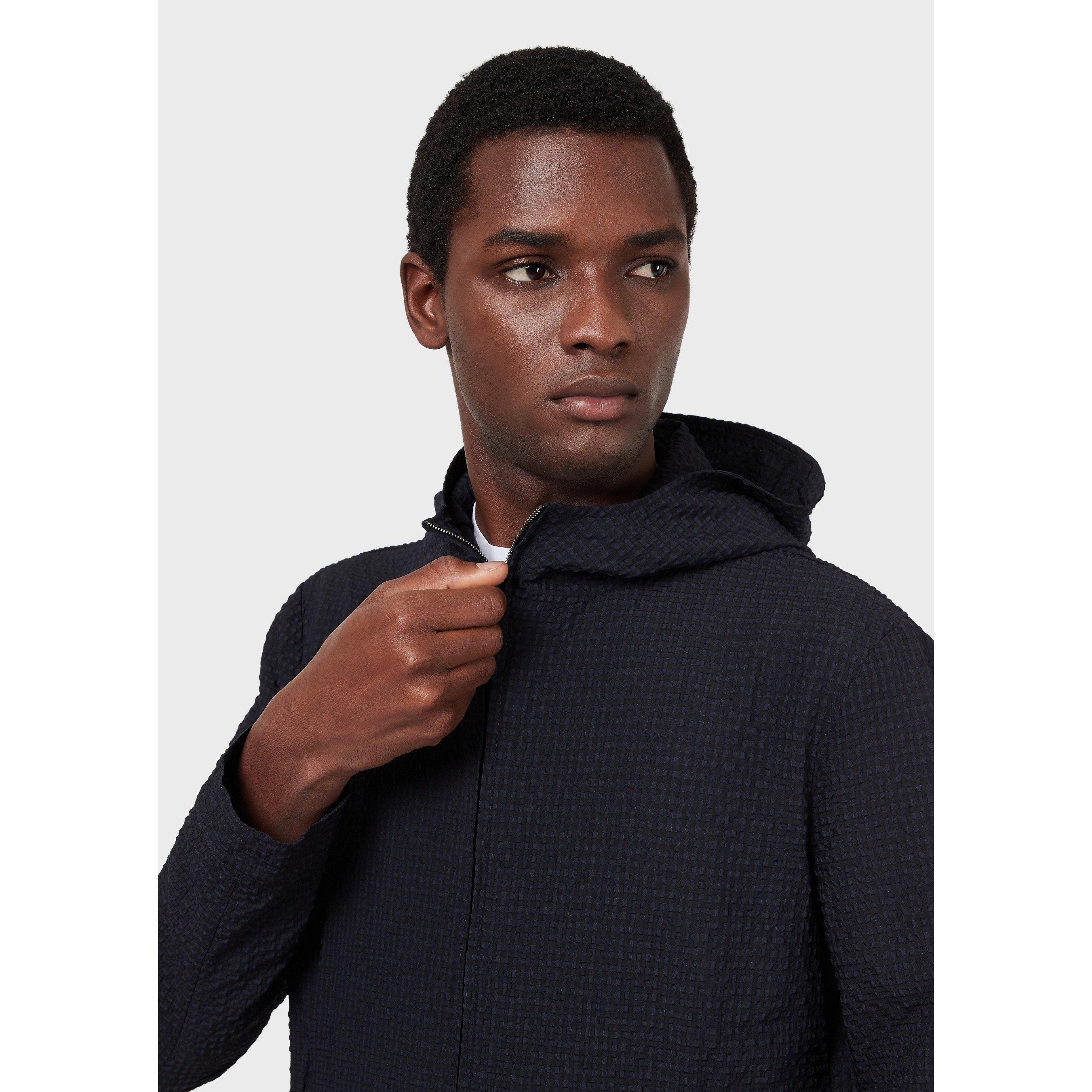 Navy Blue - Emporio Armani - Men's Hooded Softshell Jacket - 2