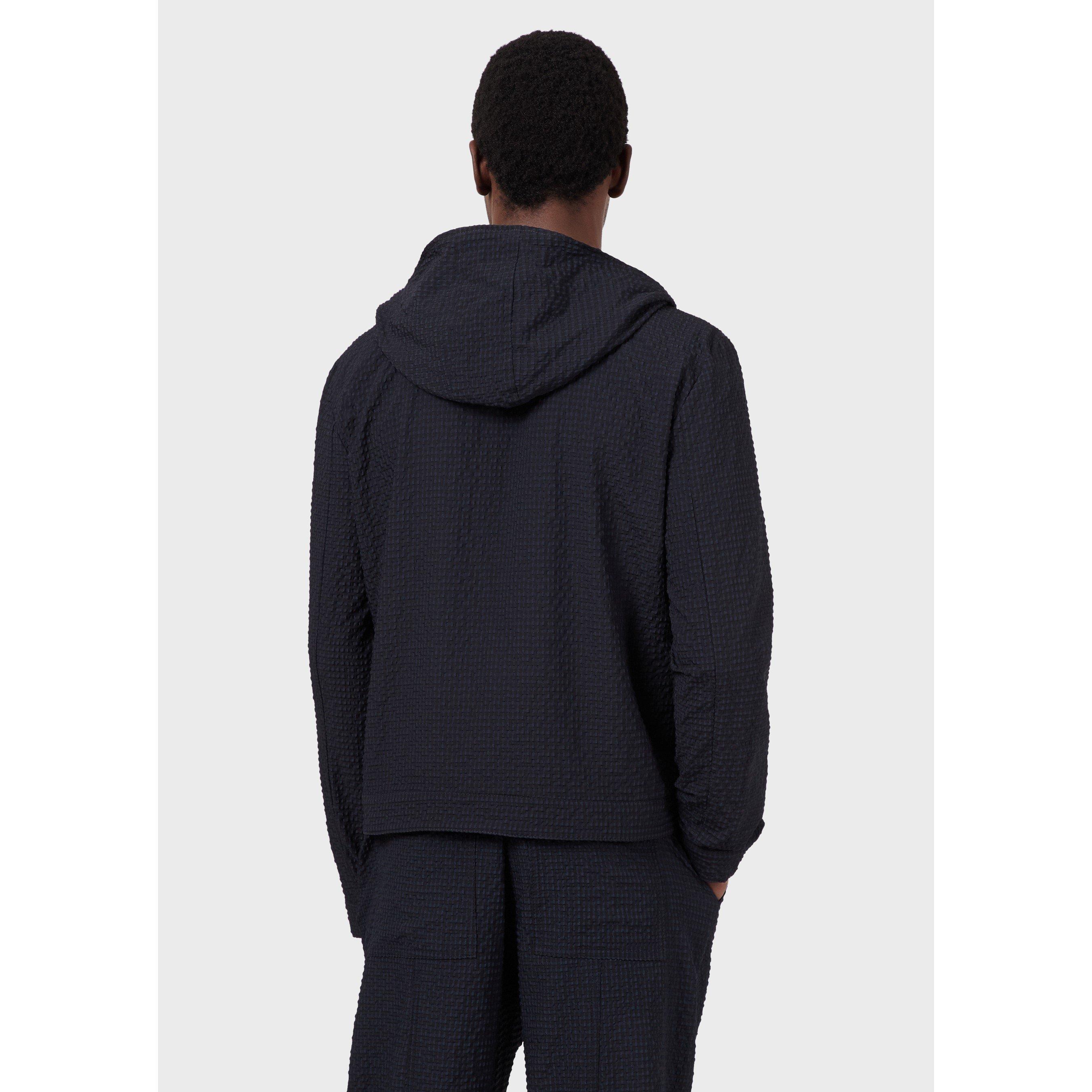 Navy Blue - Emporio Armani - Men's Hooded Softshell Jacket - 3