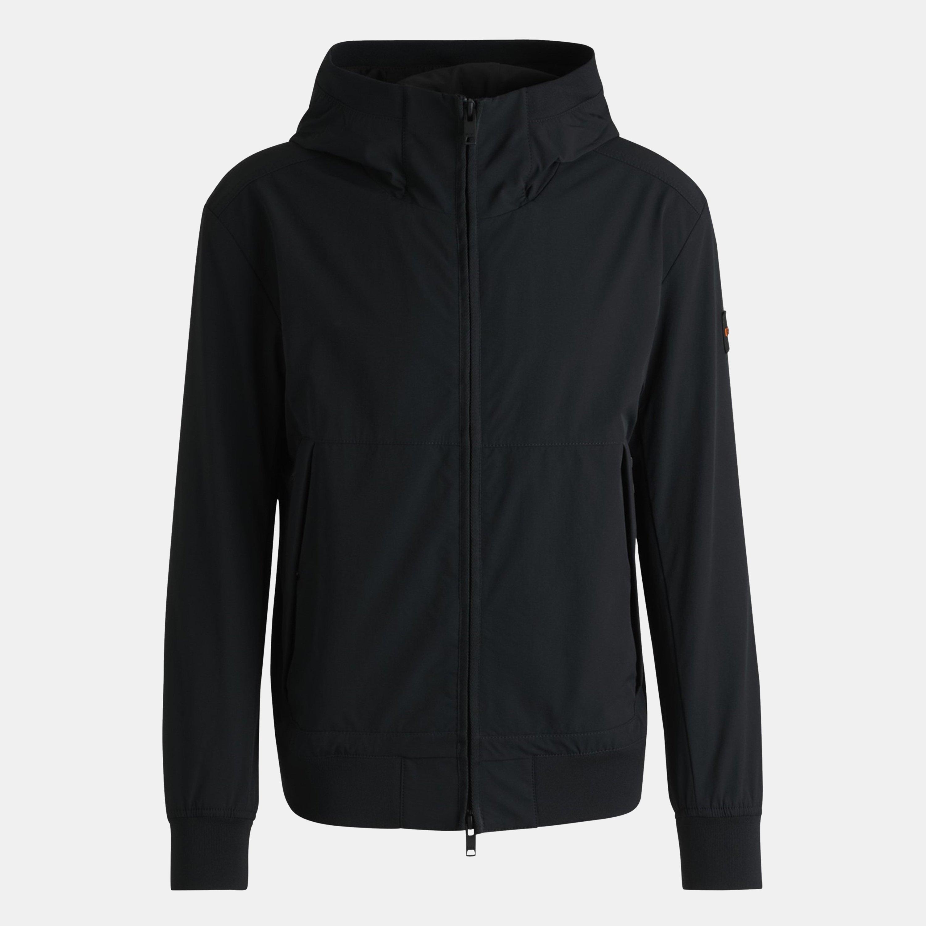 Negro 001 - Boss - Men's Oloco 01 Orange Weather-Resistant Softshell Jacket