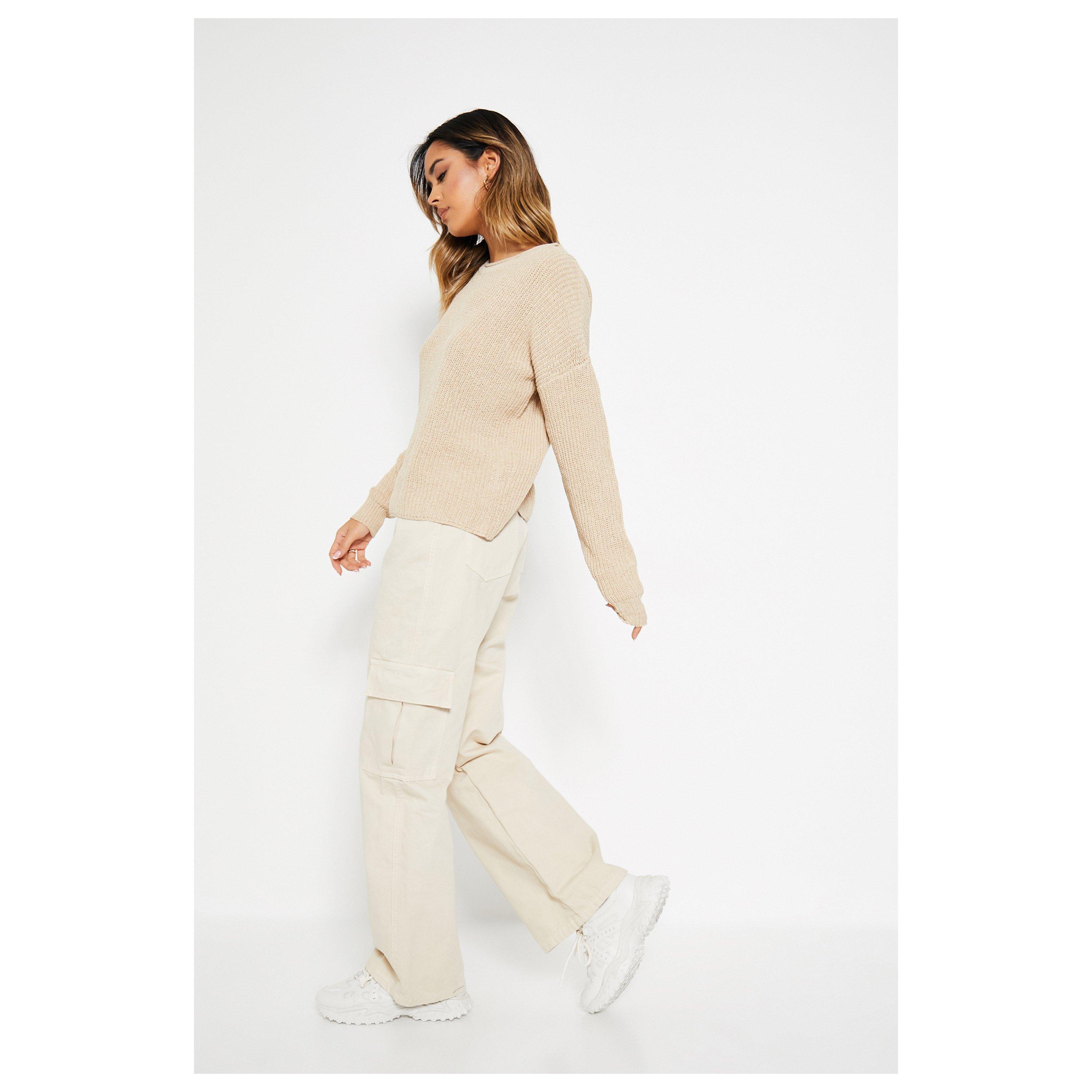 Stone - I Saw It First - ISAWITFIRST Crew Neck Knitted Jumper - 4
