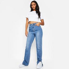 Din nye yndlings t-shirt ISAWITFIRST High Waisted Split Hem Jeans