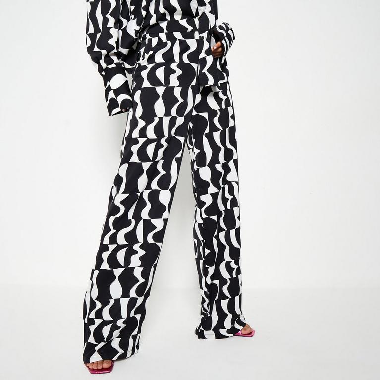 Noir et Blanc - I Saw It First - ISAWITFIRST Abstract Print Wide Leg Trousers Co-Ord - 3