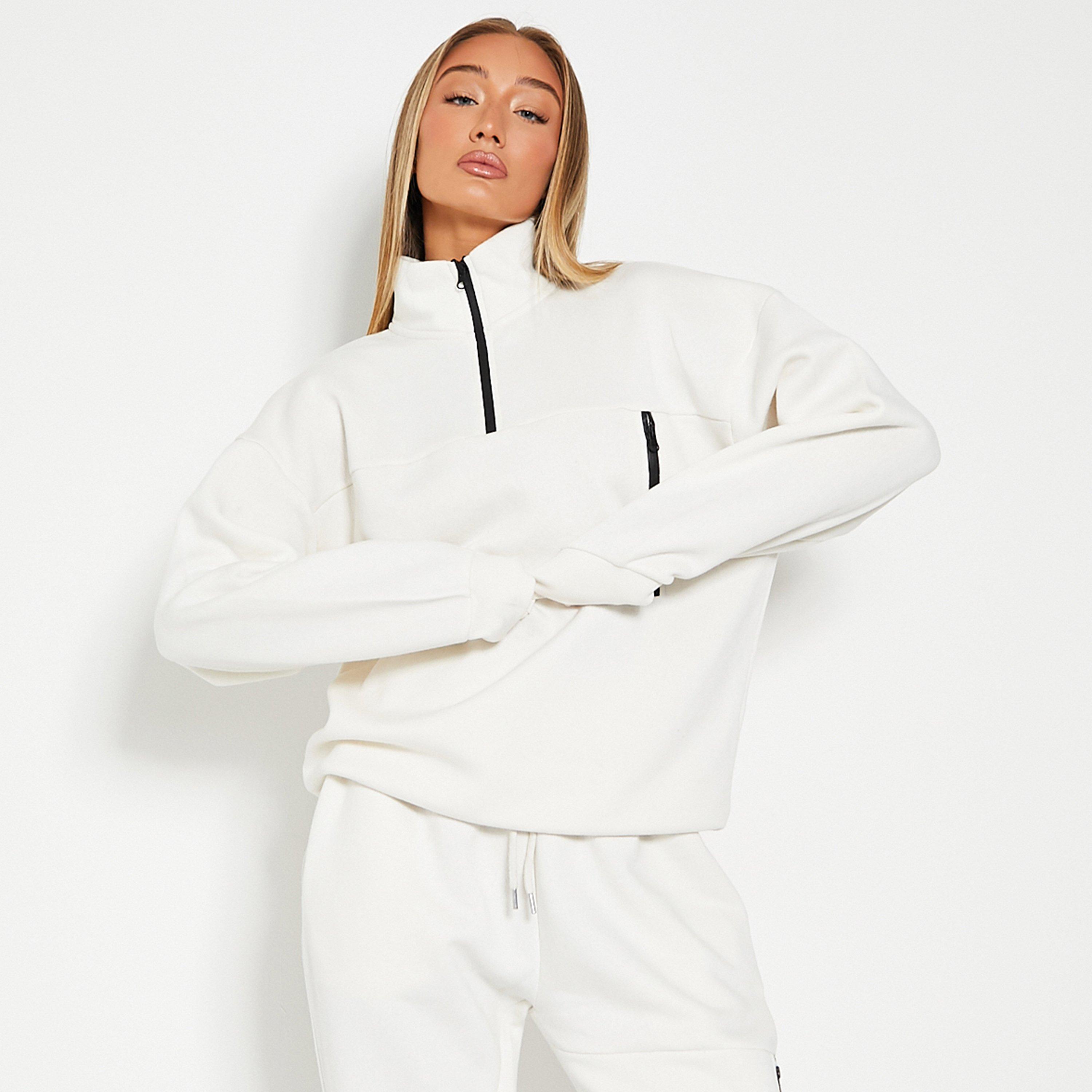 Off White - I Saw It First - ISAWITFIRST Half Zip Oversized Sweatshirt - 1