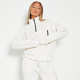 I Saw It First Half Zip Oversized Sweatshirt