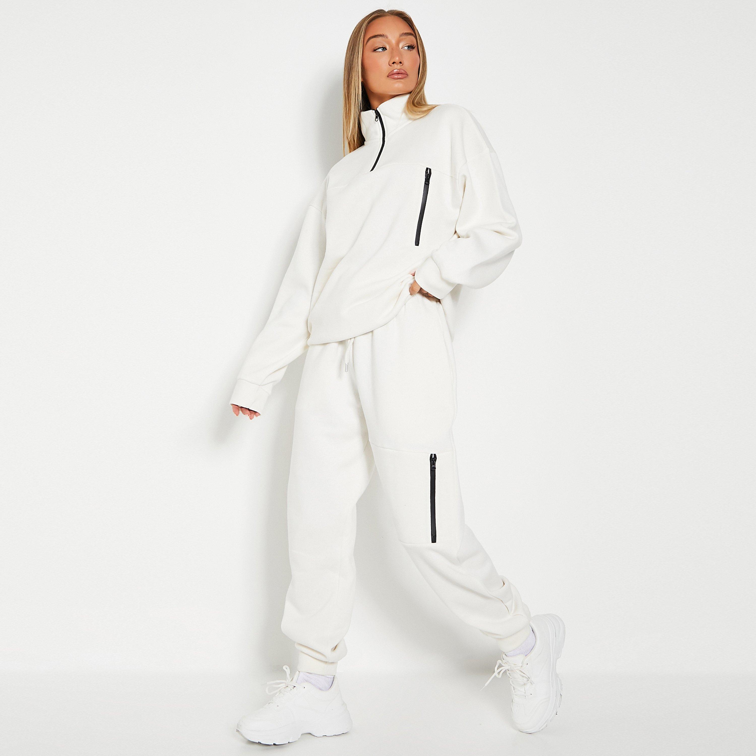 Off White - I Saw It First - ISAWITFIRST Half Zip Oversized Sweatshirt - 3