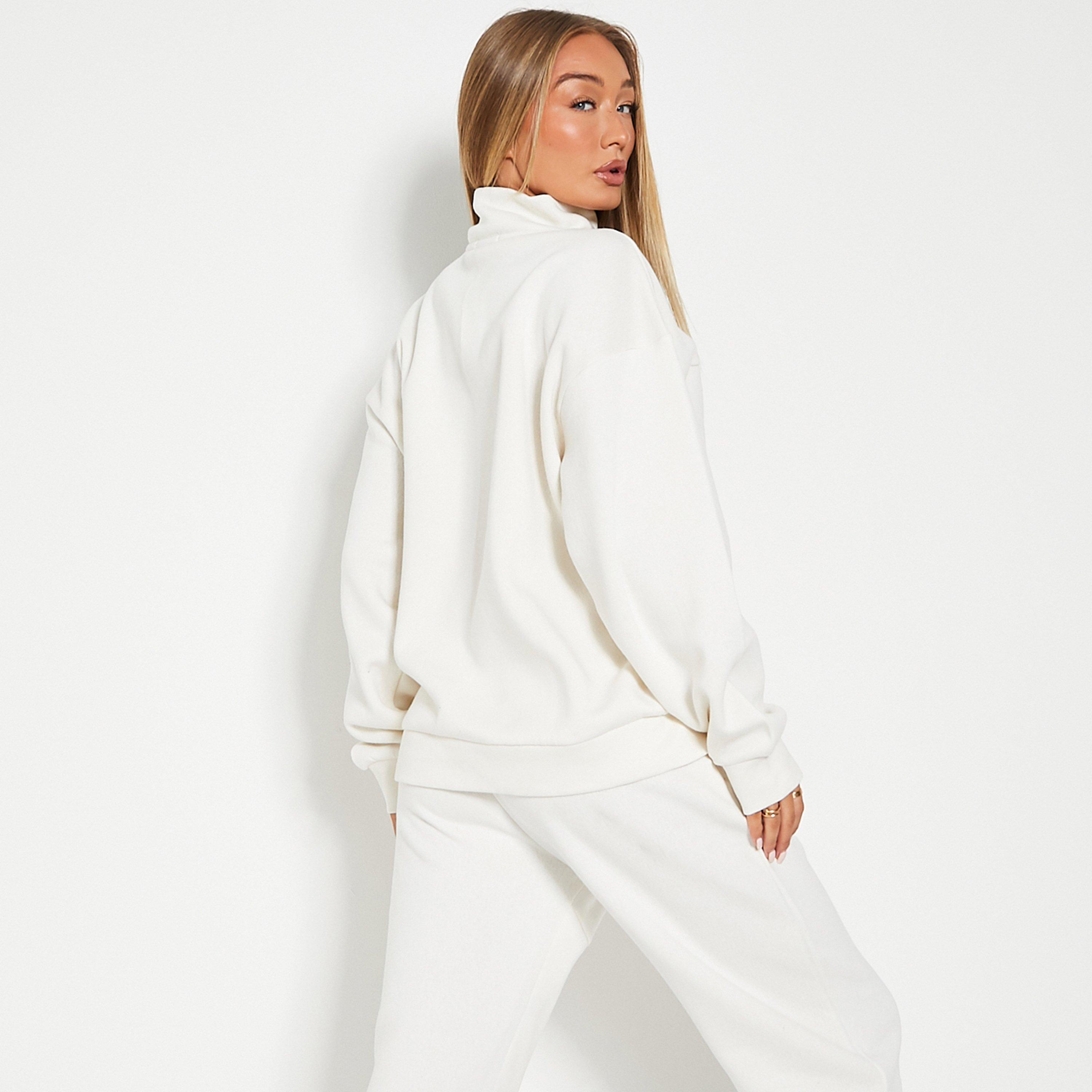 Off White - I Saw It First - ISAWITFIRST Half Zip Oversized Sweatshirt - 4