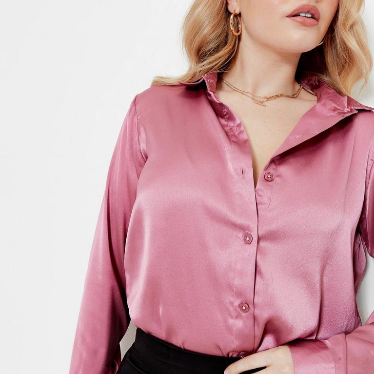 Rose - I Saw It First - ISAWITFIRST Balloon Sleeve Satin Shirt - 4