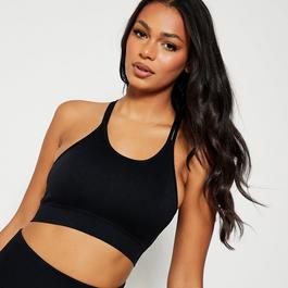 ISAWITFIRST Satin Tie Front Puff Sleeve Crop Blouse ISAWITFIRST Seamless Contrast Active Sports Bra