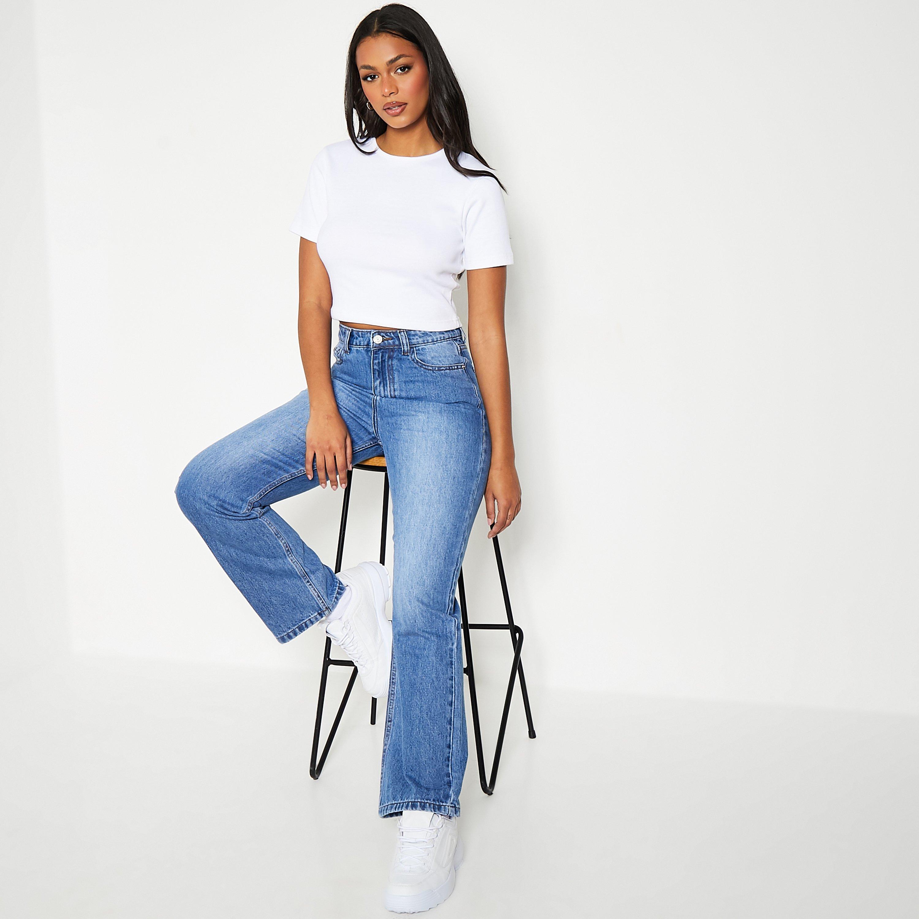 Mid Wash - I Saw It First - ISAWITFIRST Straight Leg Jeans - 2