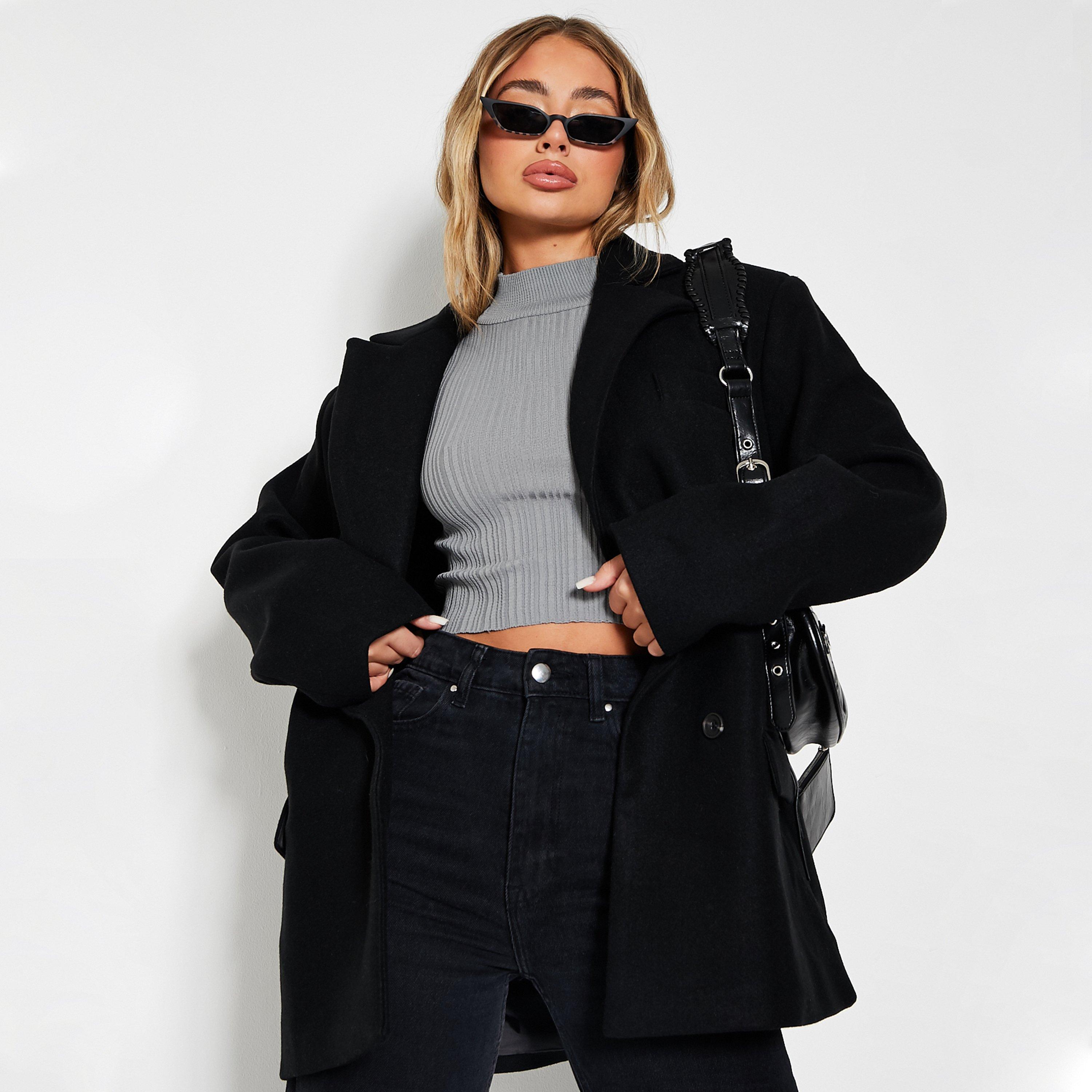 Negro - I Saw It First - Women's Single Breasted Brushed Formal Long Sleeve Overcoat - 1