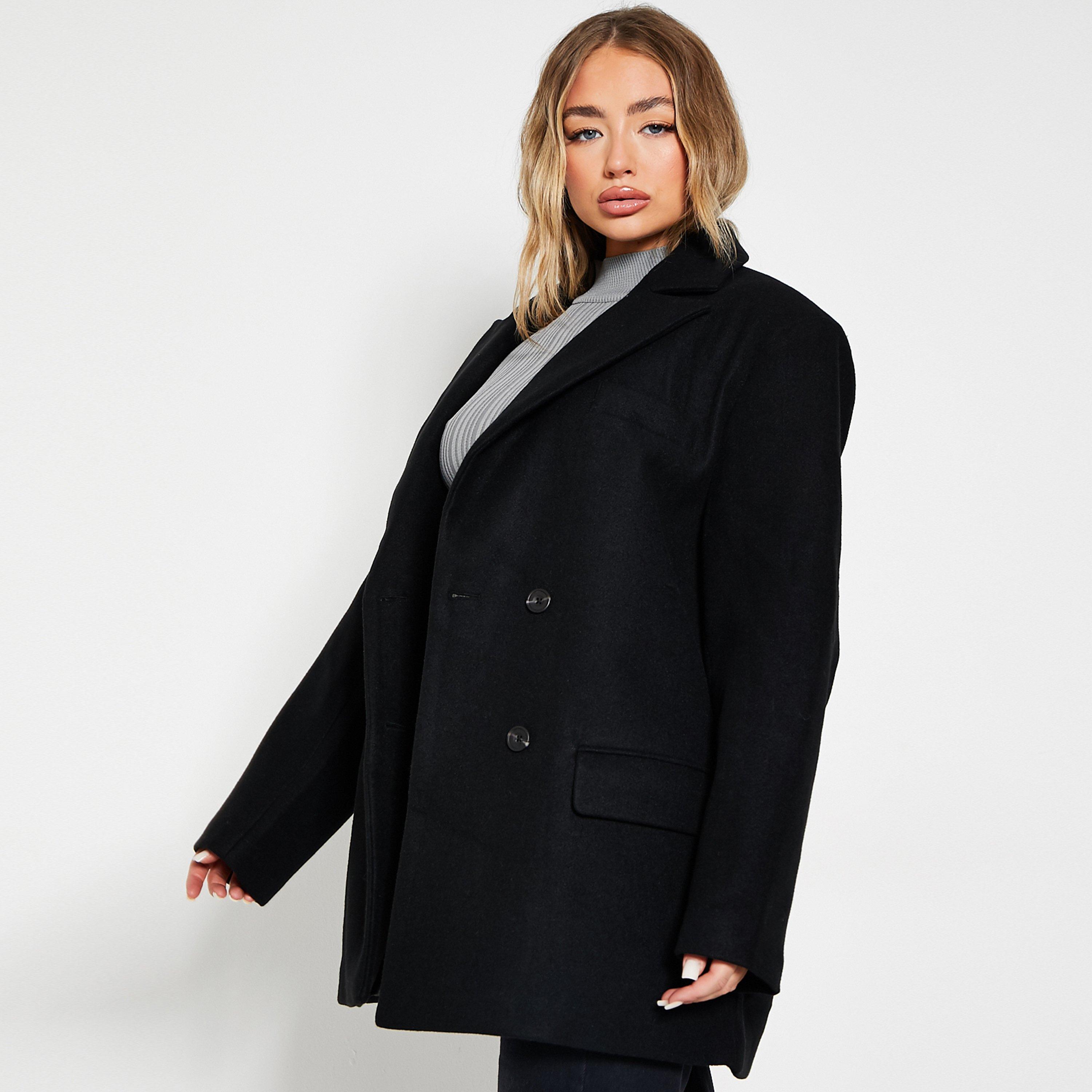 Negro - I Saw It First - Women's Single Breasted Brushed Formal Long Sleeve Overcoat - 2