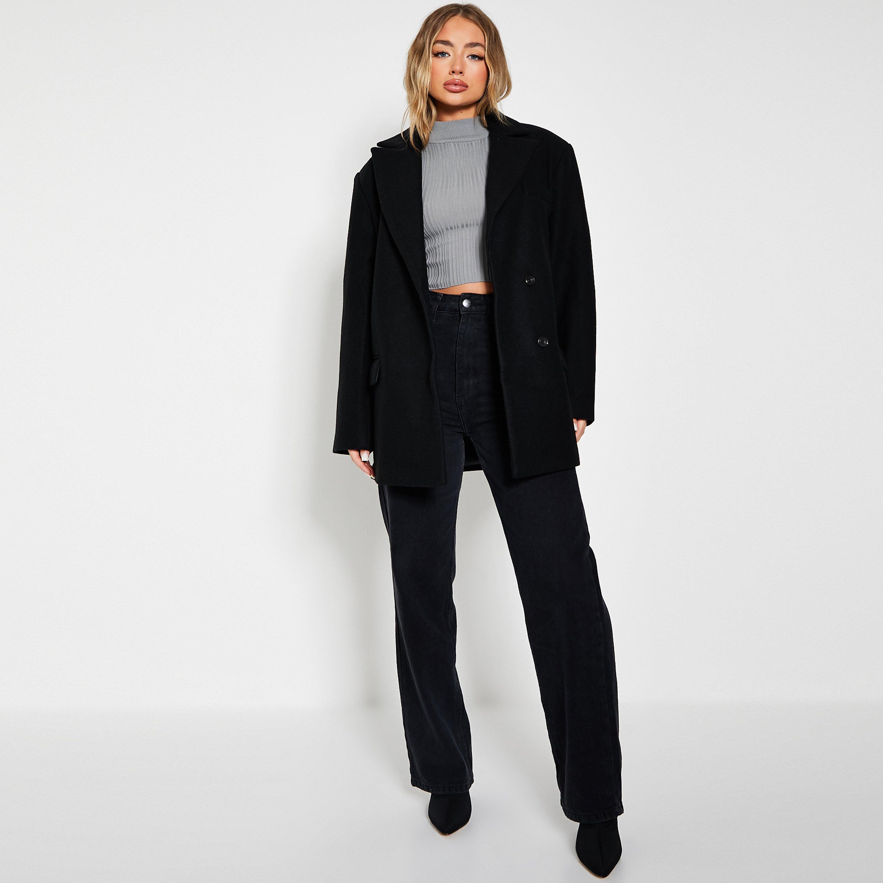 Negro - I Saw It First - Women's Single Breasted Brushed Formal Long Sleeve Overcoat - 4