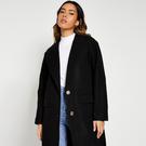 Negro - I Saw It First - ISAWITFIRST Wool Lined Button Up Longline Coat - 4