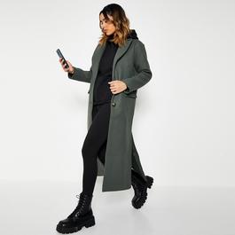 I Saw It First ISAWITFIRST Wool Lined Button Up Longline Coat