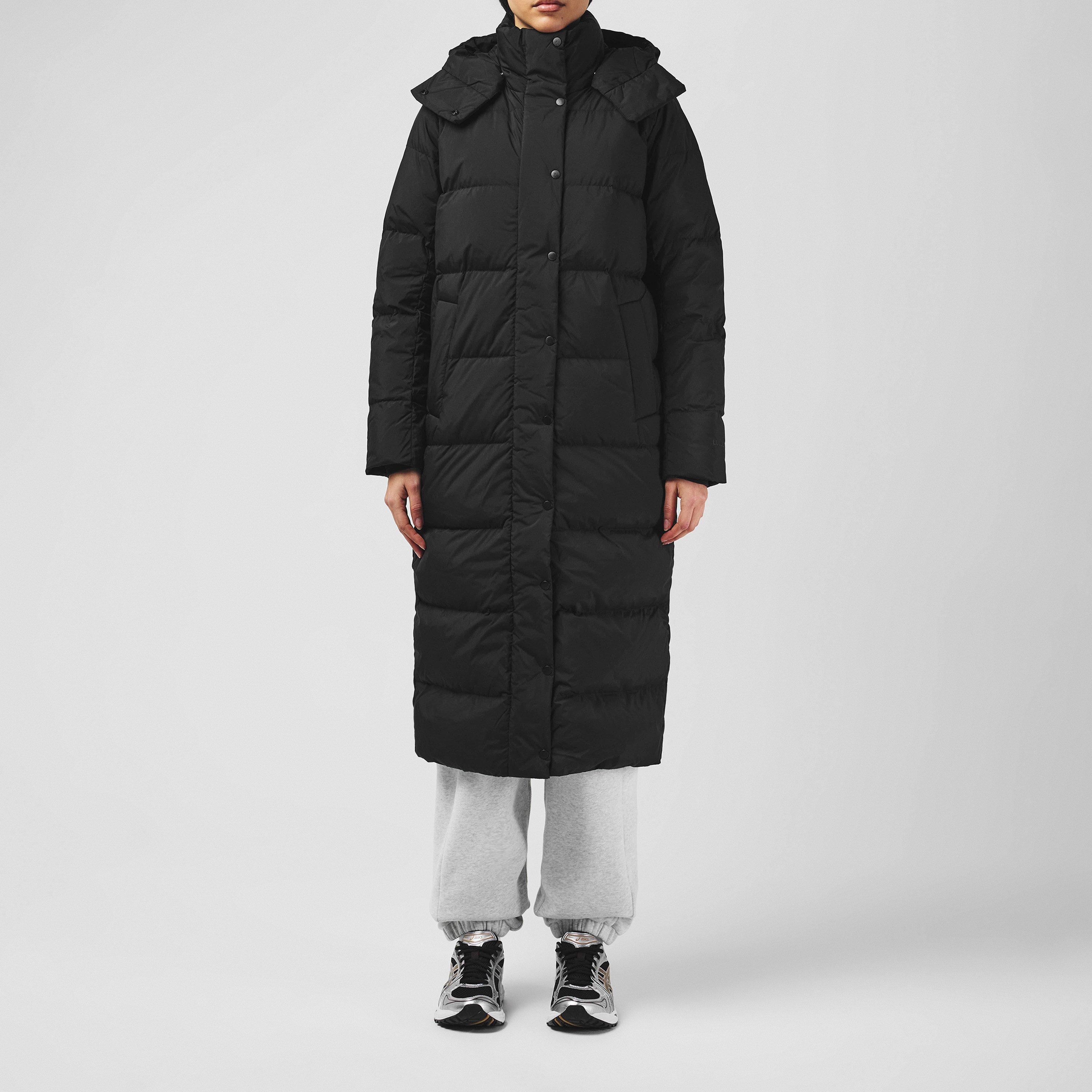 Black - Lululemon - Women's Wunder Puff Long Goose Down Windproof Detachable Hood Relaxed Fit Puffer Jacket - 1