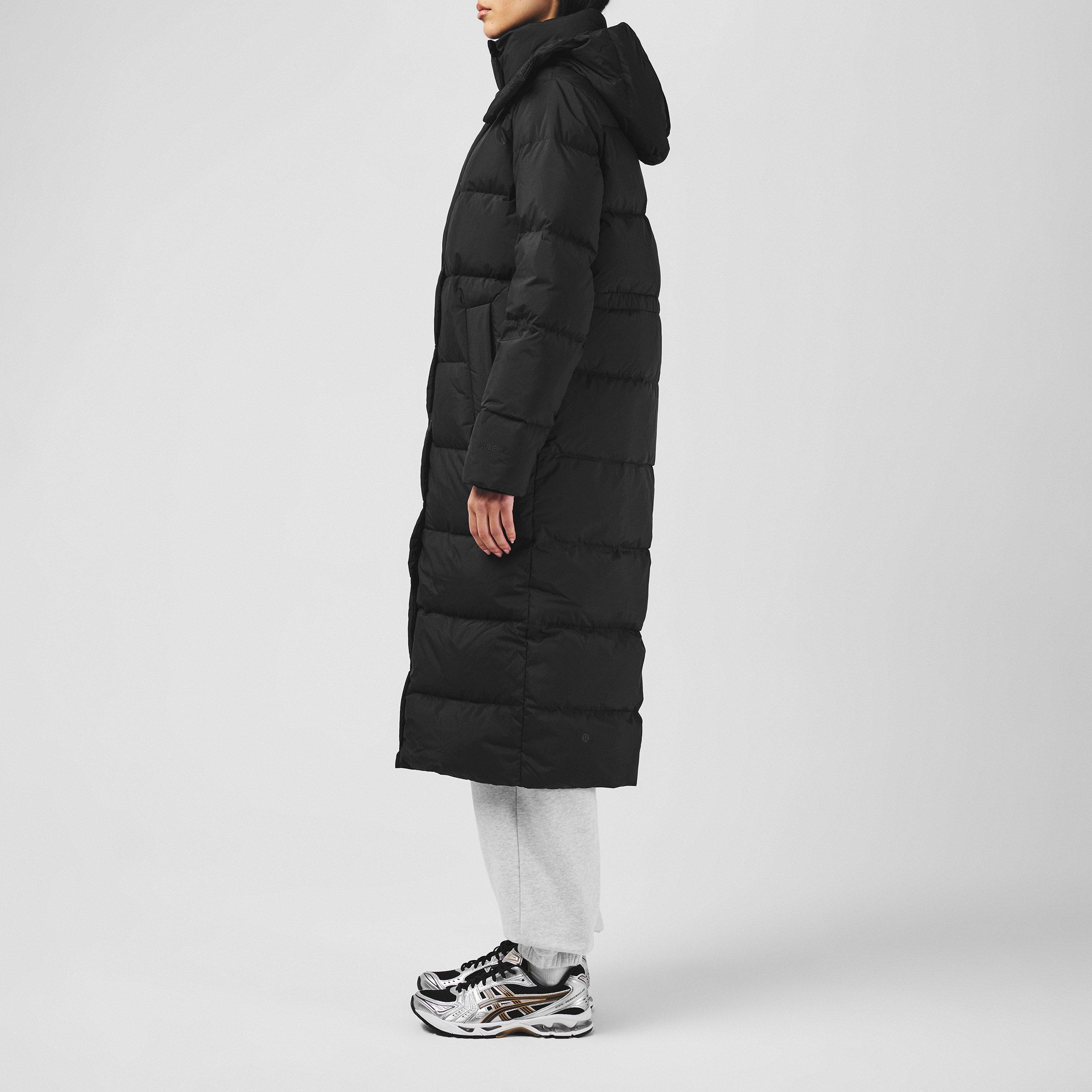 Black - Lululemon - Women's Wunder Puff Long Goose Down Windproof Detachable Hood Relaxed Fit Puffer Jacket - 2