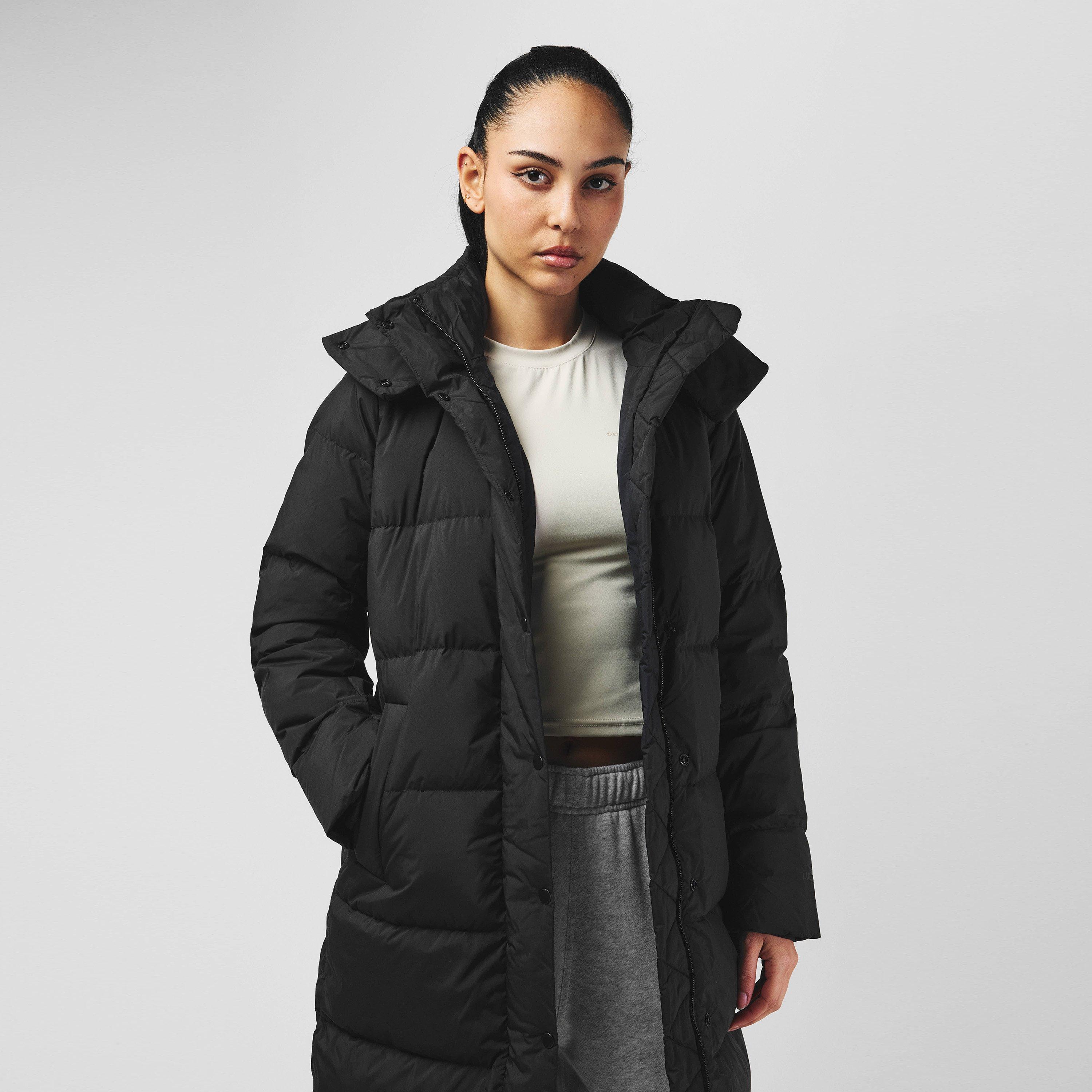 Black - Lululemon - Women's Wunder Puff Long Goose Down Windproof Detachable Hood Relaxed Fit Puffer Jacket - 4