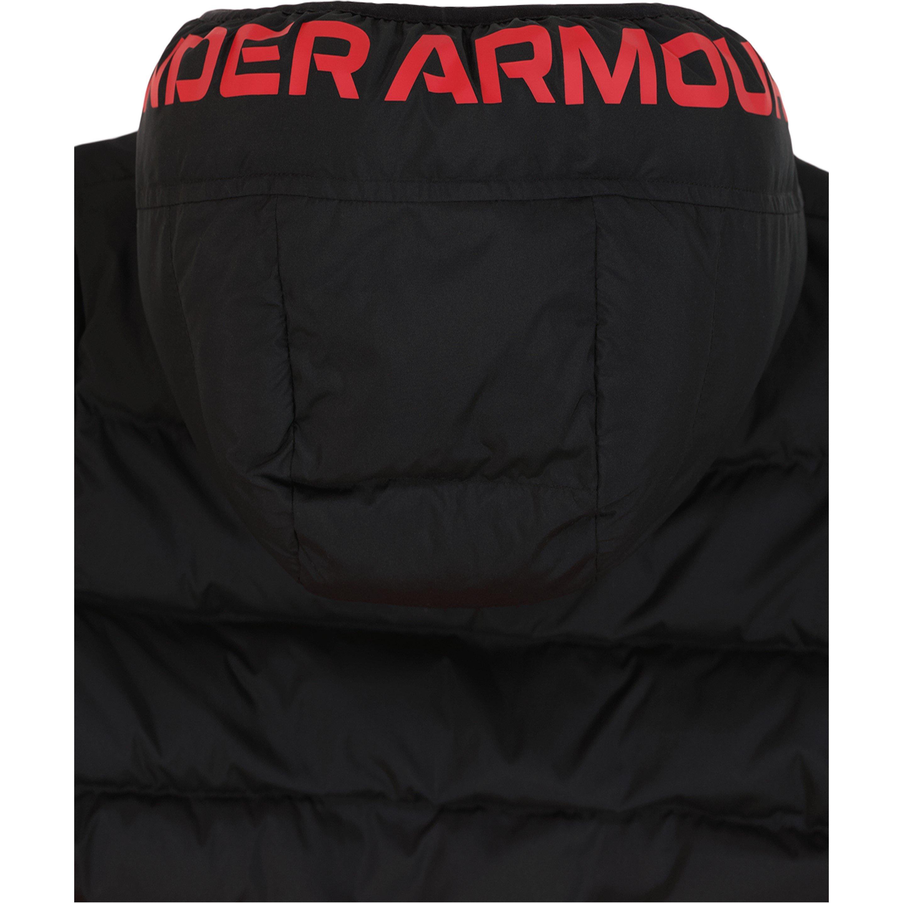 Nero/Rosso - Under Armour - Pronto Hooded Long Sleeve Puffer Jacket - 2