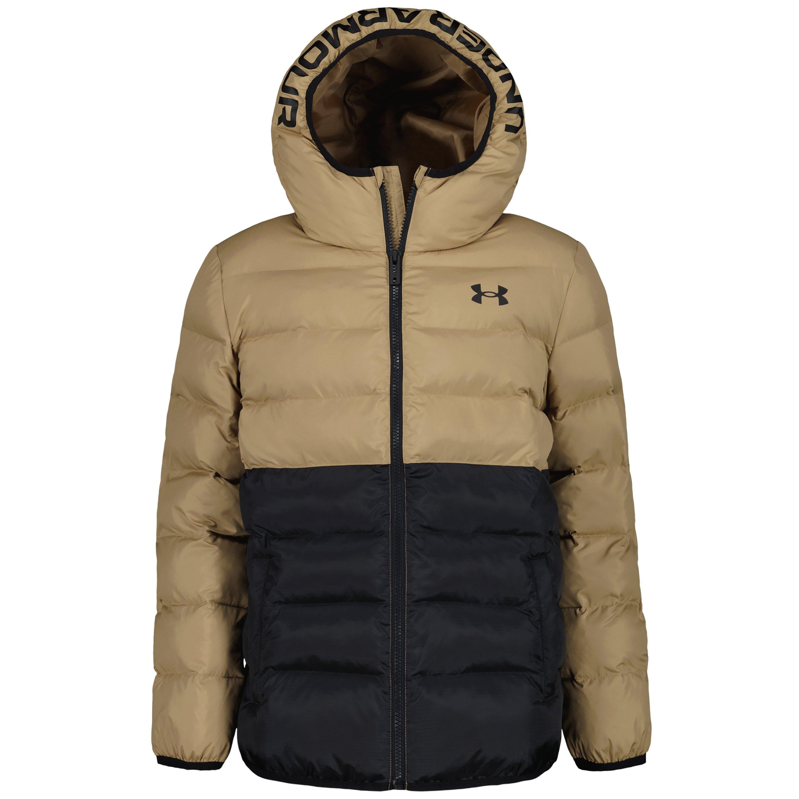 Under Armour  Kids Kids' Pronto Hooded Long Sleeve Puffer Jacket - Camel Black - 10-11 (L)