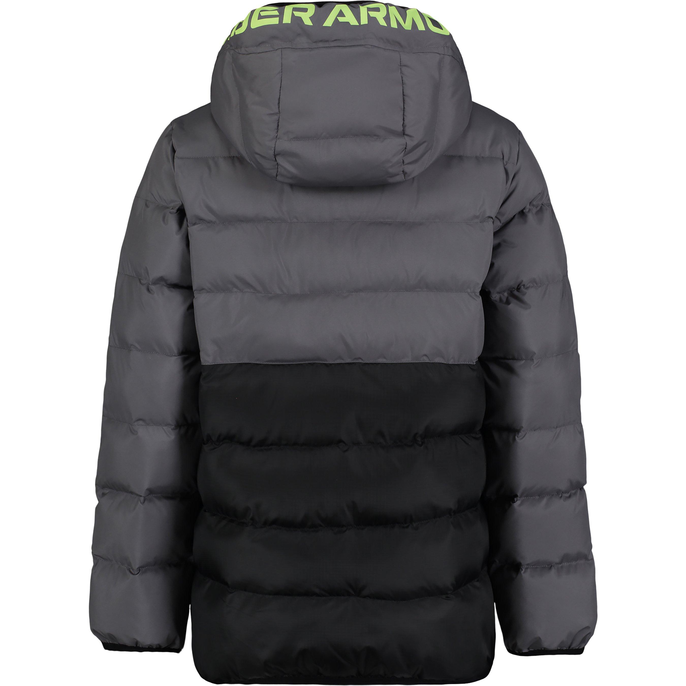 Black/Roc - Under Armour - Kids'  Pronto Hooded Long Sleeve Puffer Jacket - 2