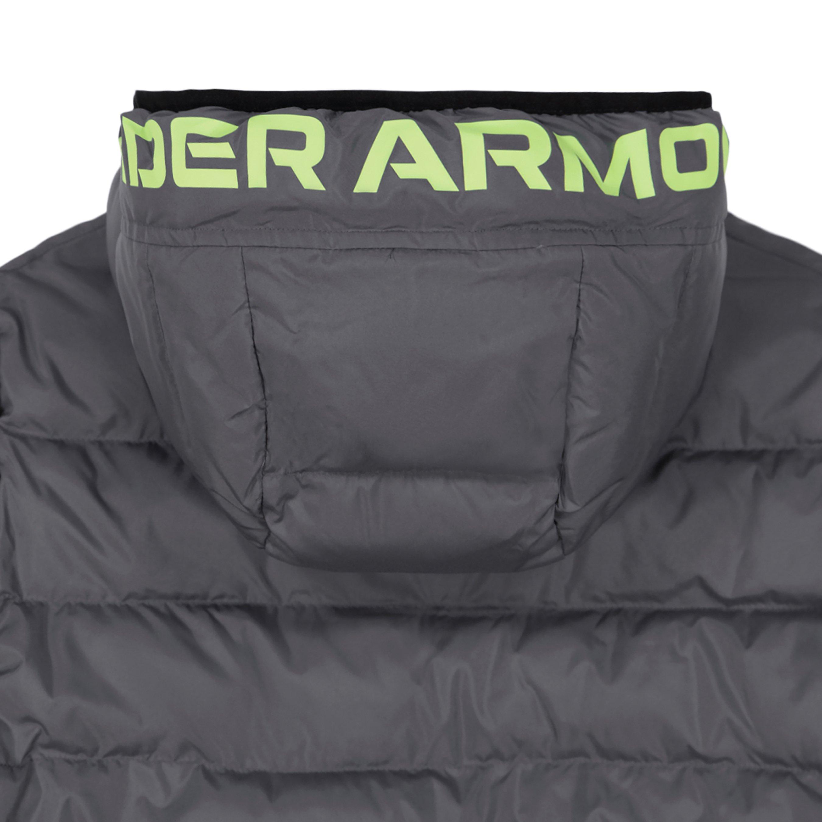 Black/Roc - Under Armour - Kids'  Pronto Hooded Long Sleeve Puffer Jacket - 3