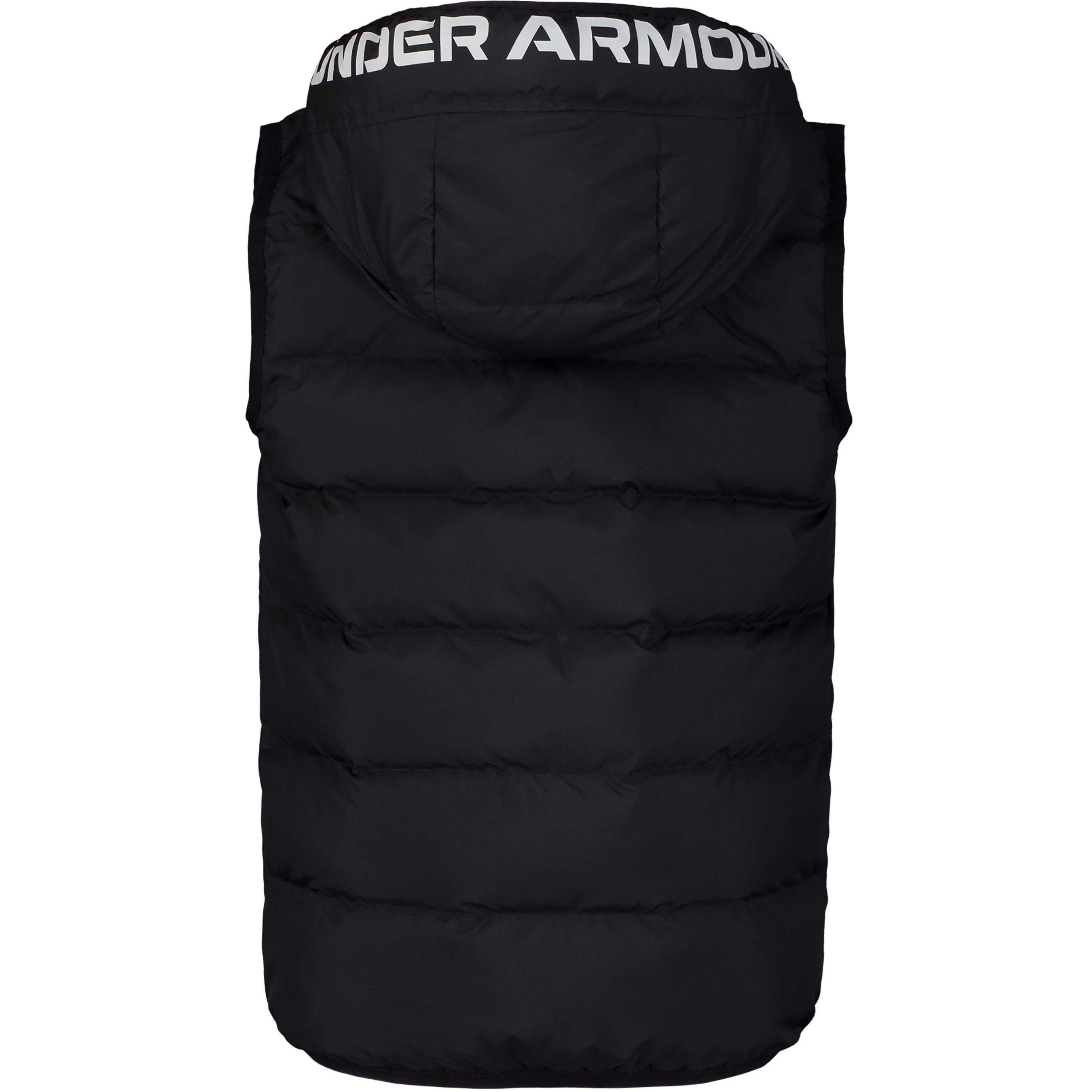 Black/Rock - Under Armour - Kids' Pronto Hooded Water Resistant Padded Gilet - 2