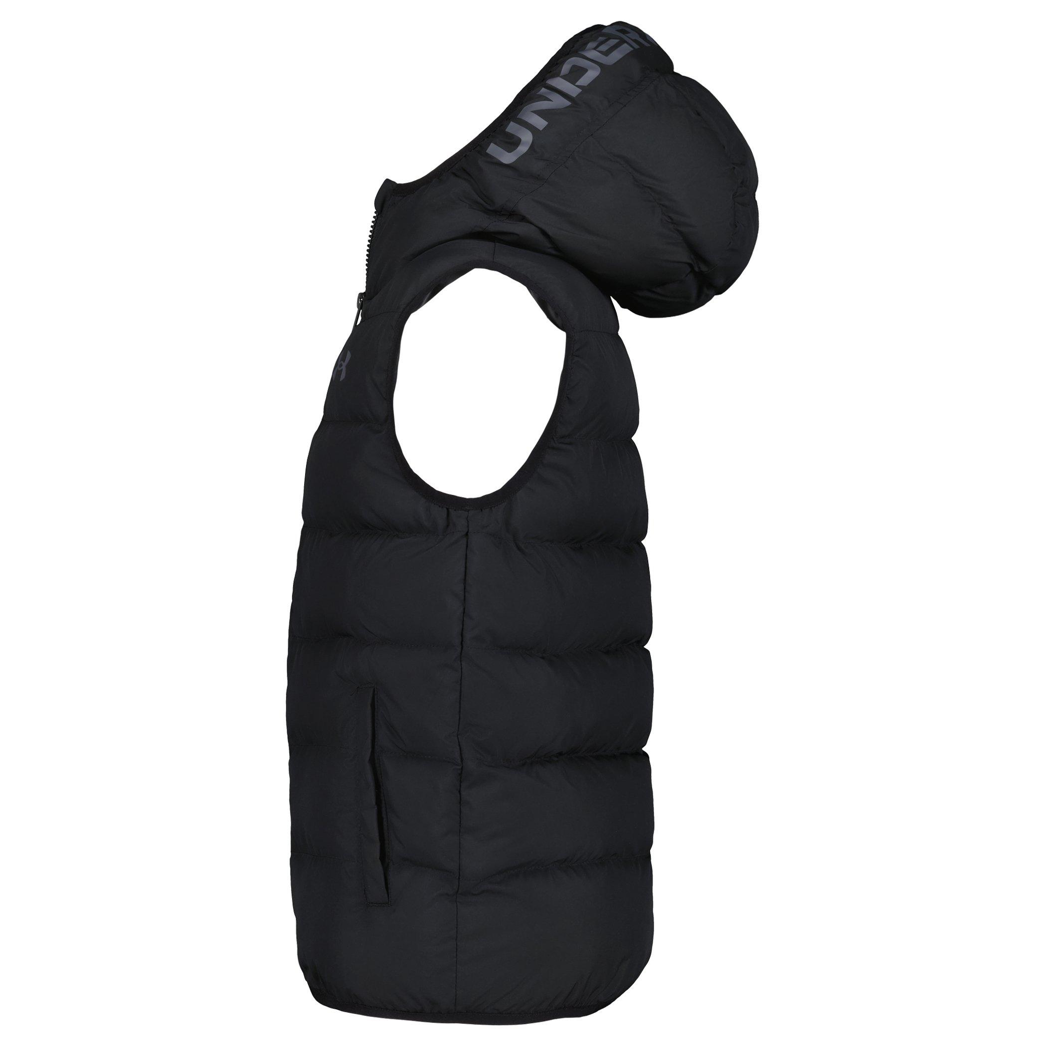 Black/Rock - Under Armour - Kids' Pronto Hooded Water Resistant Padded Gilet - 4