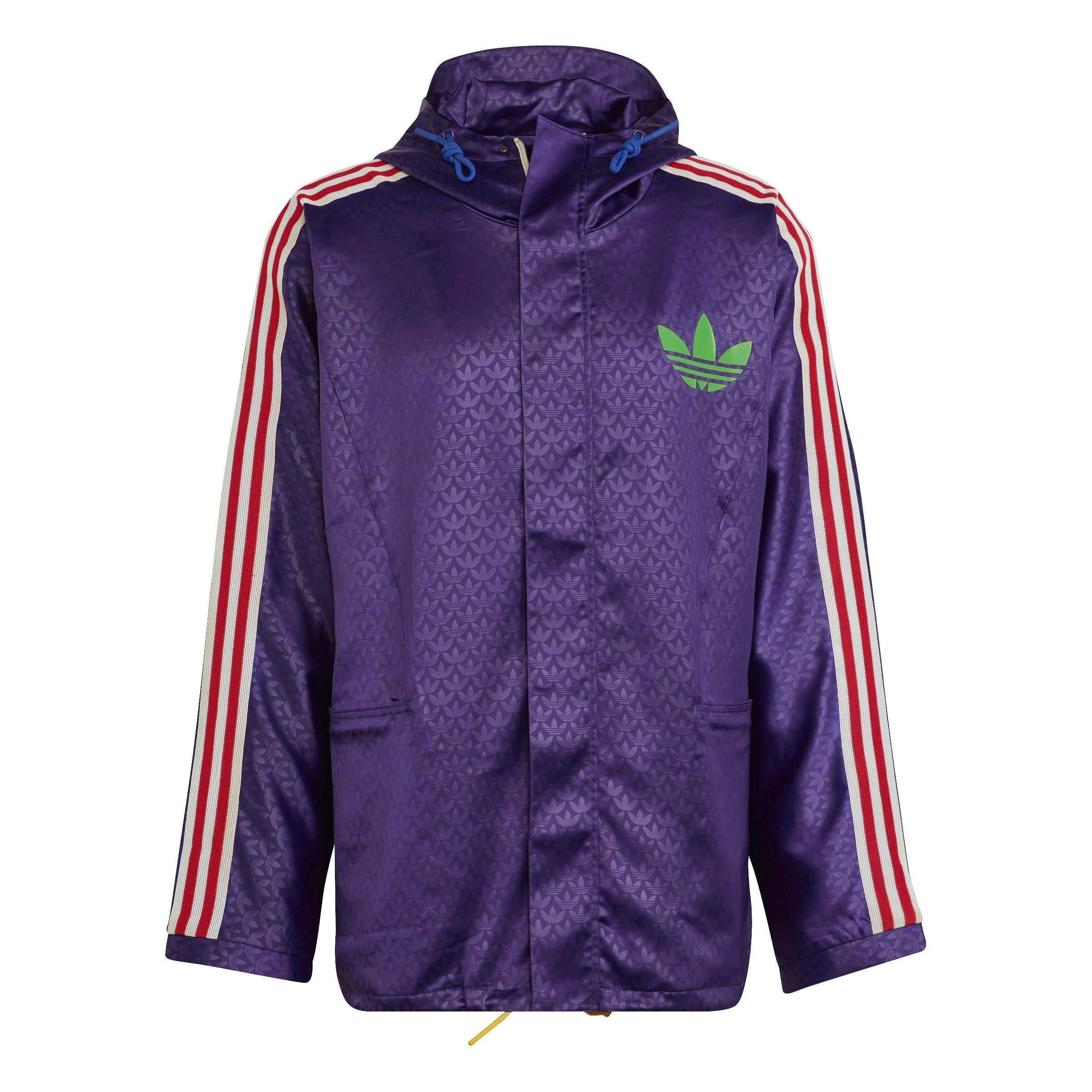 Rich Purple - adidas Originals - Men's Adicolor '70s Water-Repellent Long Sleeve Rain Anorak - 1