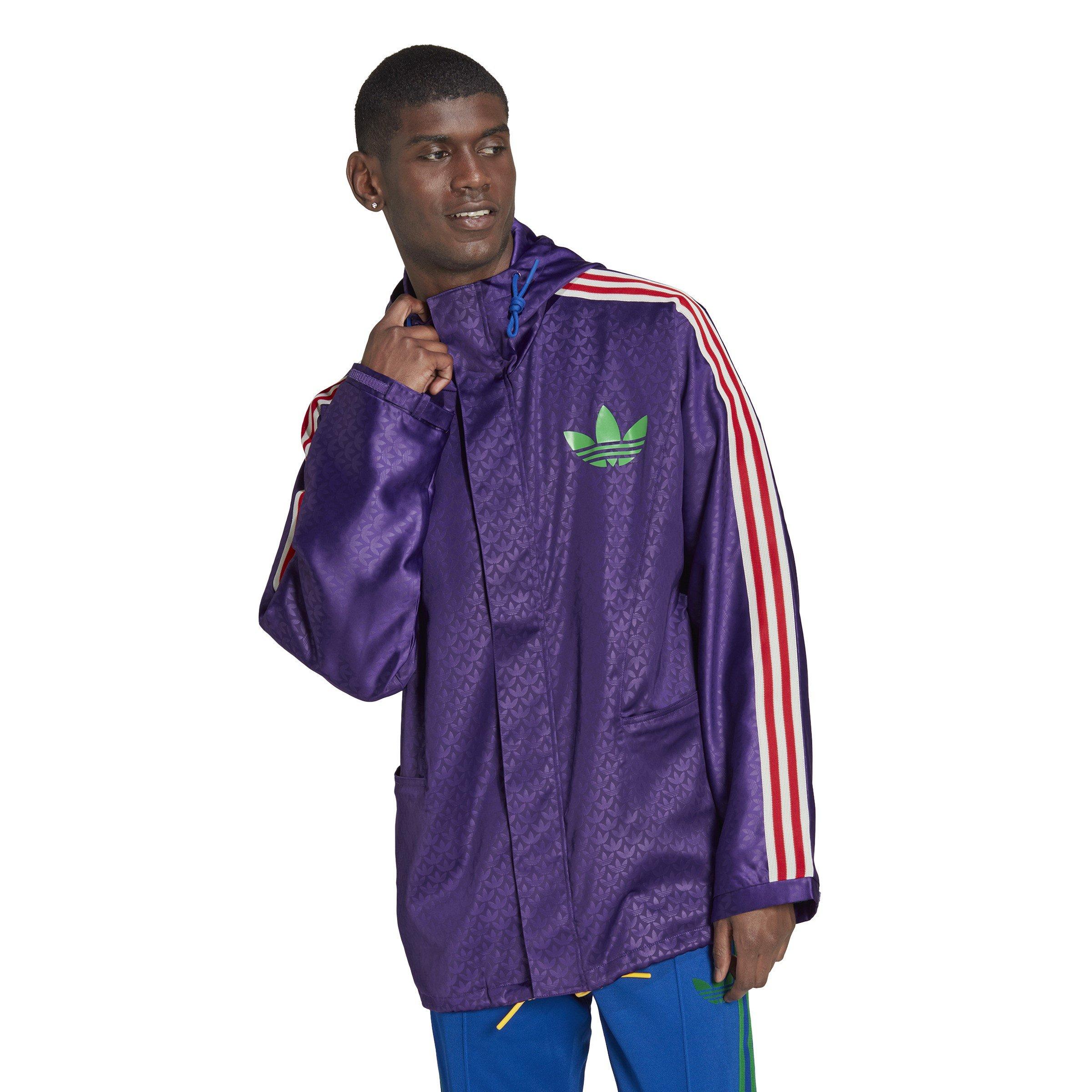 Dyb Lilla - adidas Originals - Men's Adicolor '70s Water-Repellent Long Sleeve Rain Anorak - 2