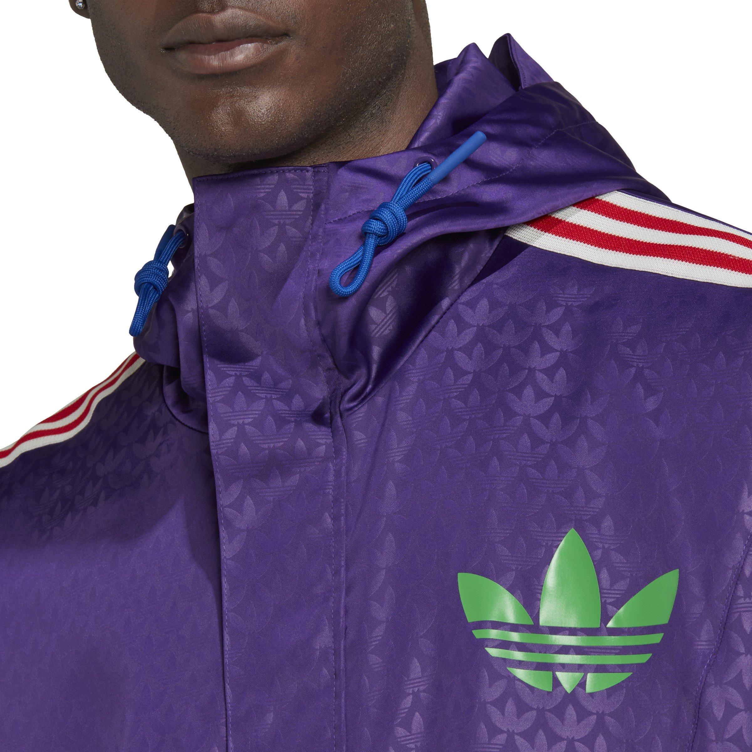 Dyb Lilla - adidas Originals - Men's Adicolor '70s Water-Repellent Long Sleeve Rain Anorak - 5