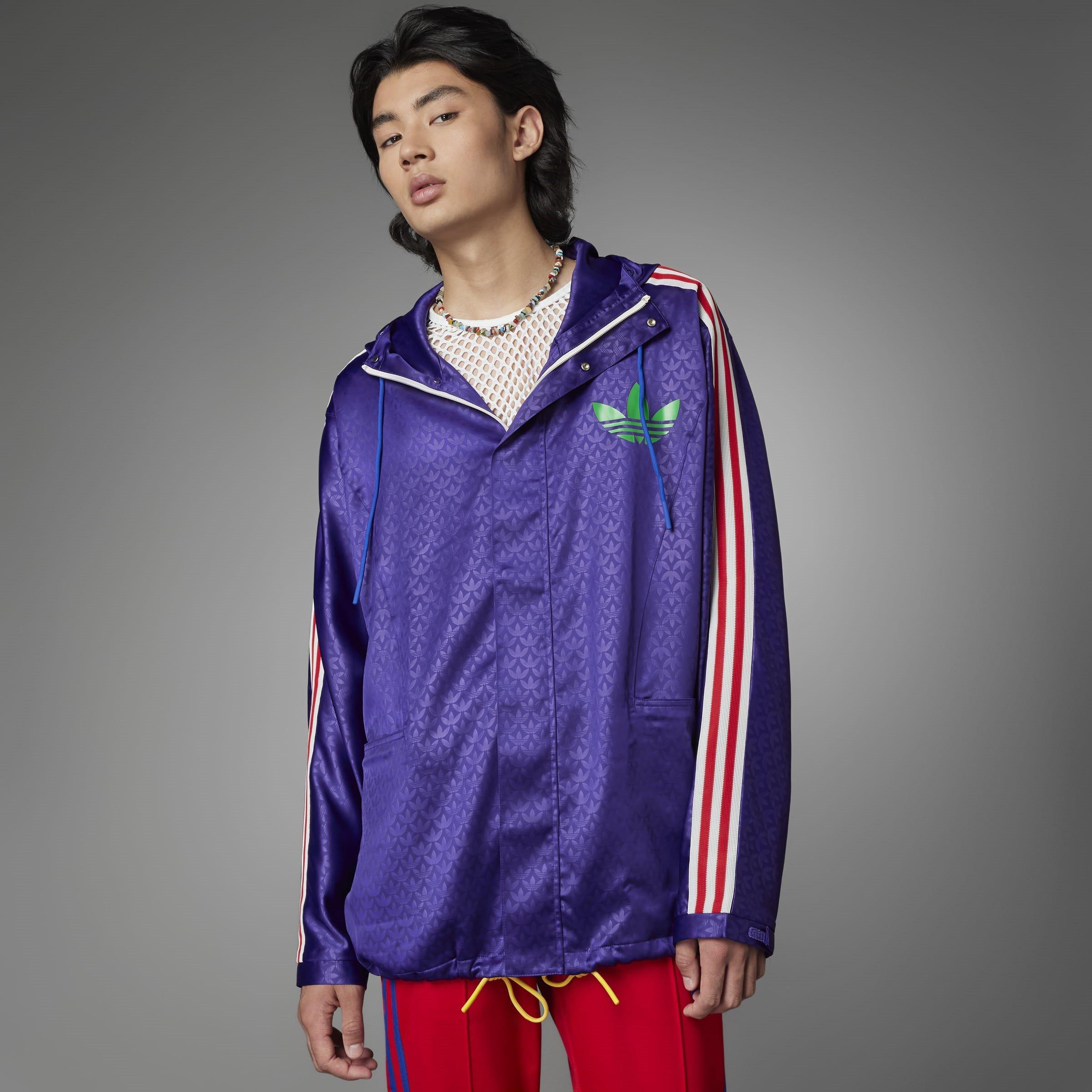Dyb Lilla - adidas Originals - Men's Adicolor '70s Water-Repellent Long Sleeve Rain Anorak - 10