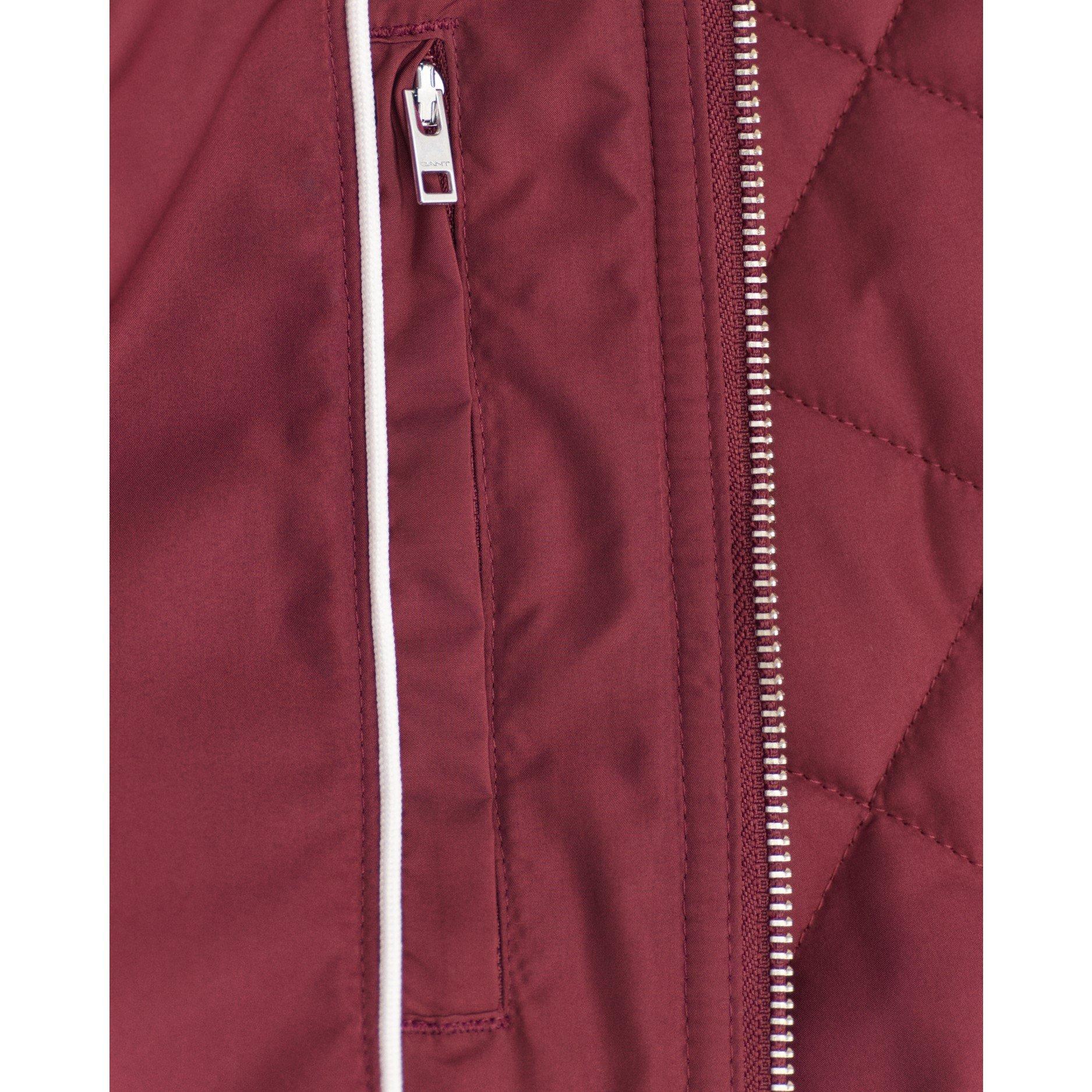 Wine Red - Gant - Men's Quilted Water-Repellent Sleeveless Gilet - 6