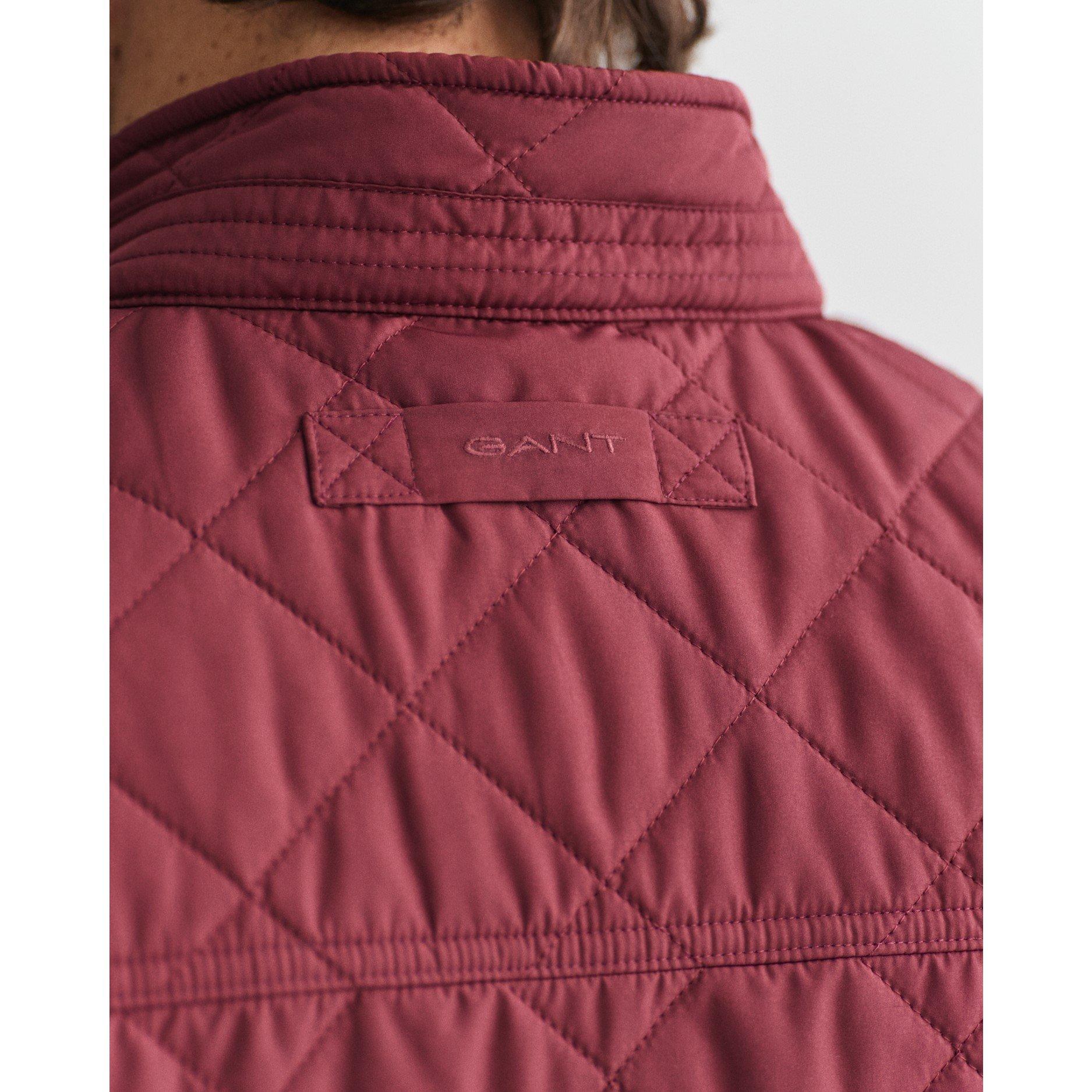 Wine Red - Gant - Men's Quilted Water-Repellent Sleeveless Gilet - 8