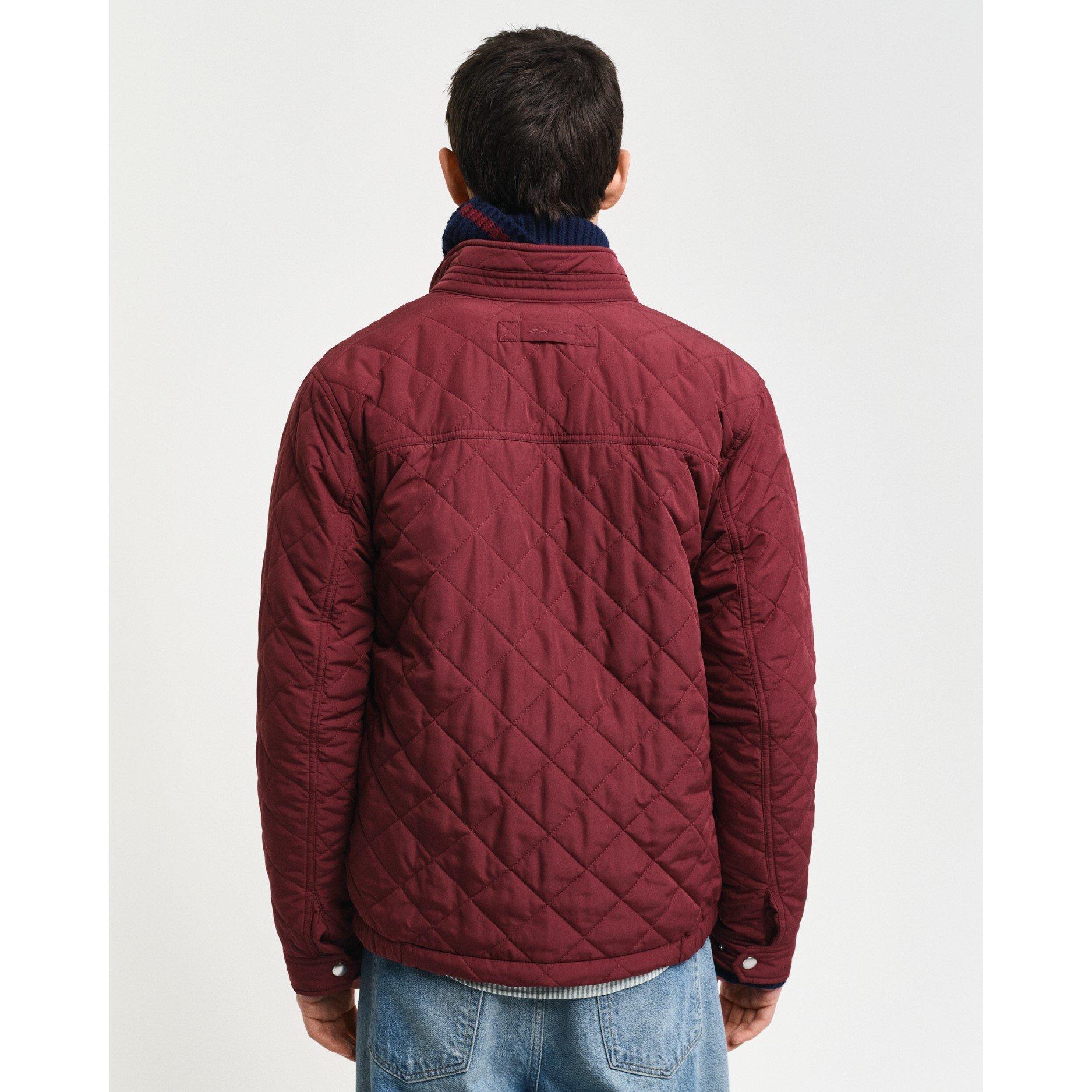Wine Red - Gant - Men's Water-Repellent Quilted Jacket - 2