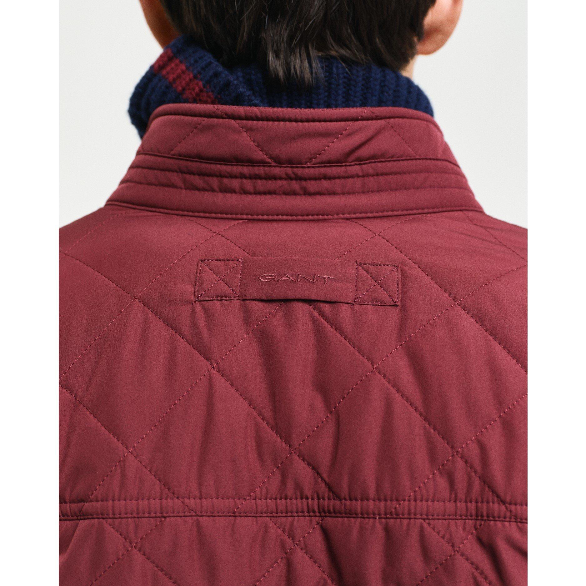 Wine Red - Gant - Men's Water-Repellent Quilted Jacket - 4