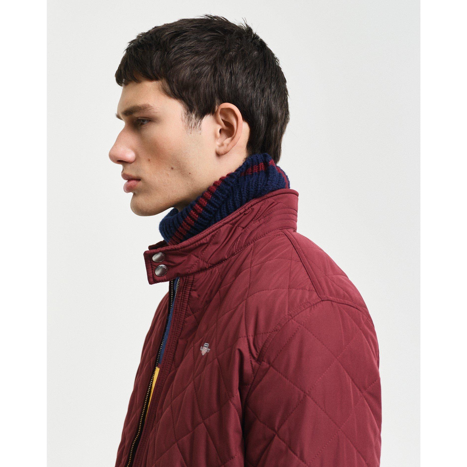 Wine Red - Gant - Men's Water-Repellent Quilted Jacket - 8