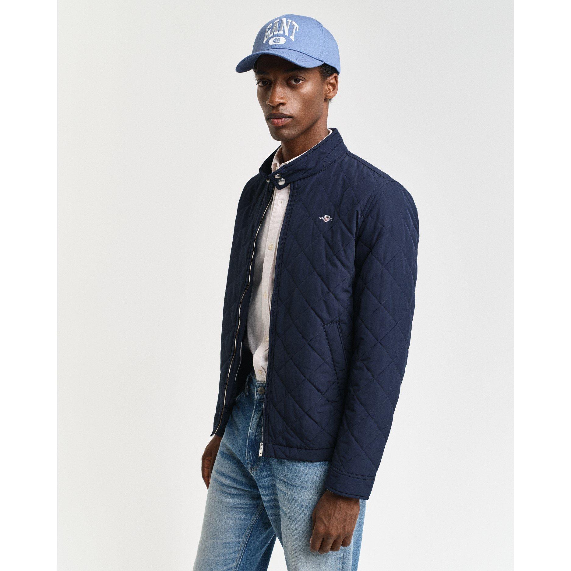 Navy 433 - Gant - Men's Water-Repellent Quilted Jacket - 1