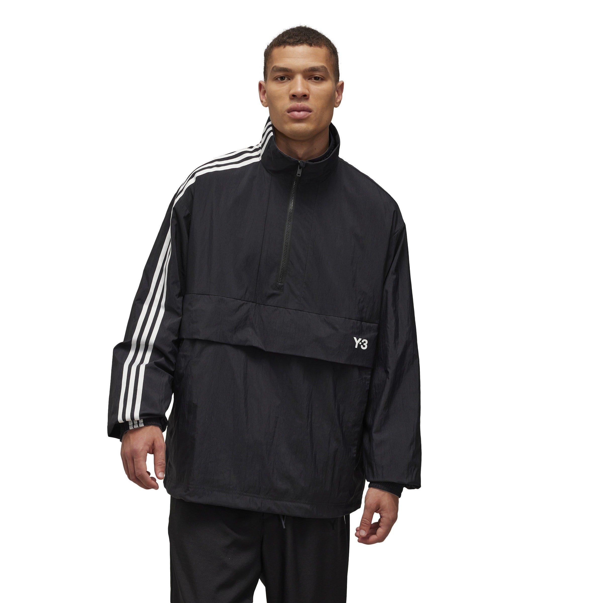 BLACK - Y3 - Men's 3 Stripes Nylon Shell Two Zipped Rain Anorak - 1