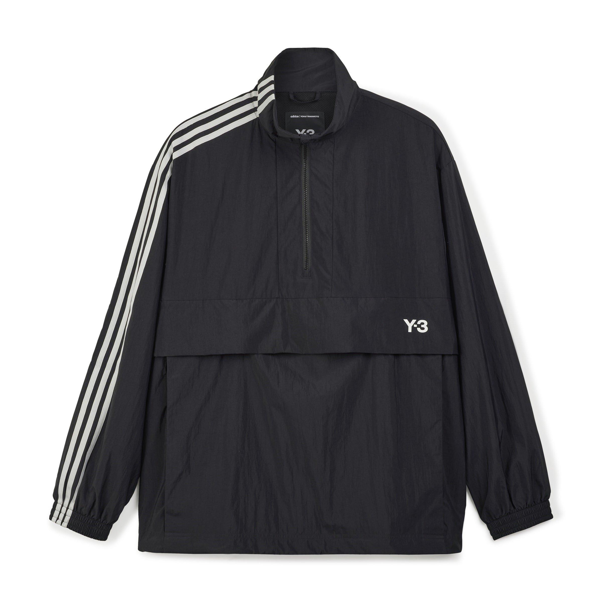 BLACK - Y3 - Men's 3 Stripes Nylon Shell Two Zipped Rain Anorak - 8