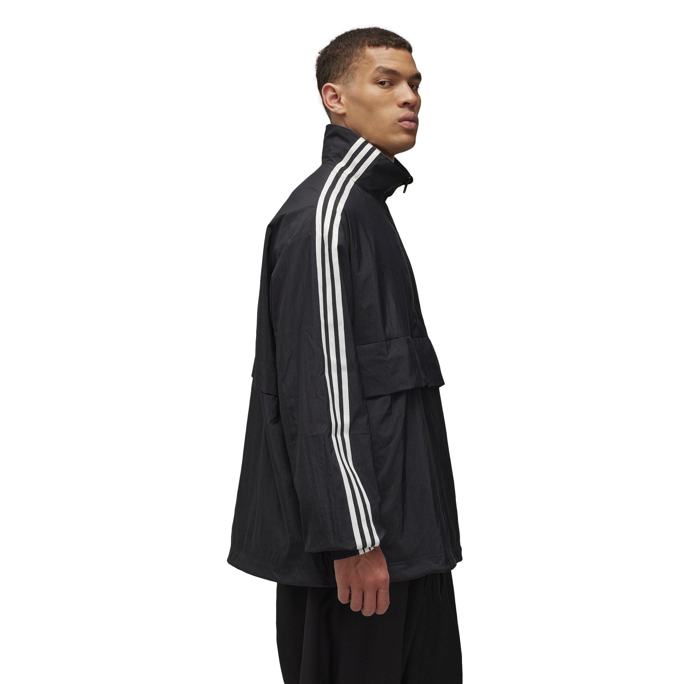 BLACK - Y3 - Men's 3 Stripes Nylon Shell Two Zipped Rain Anorak - 4