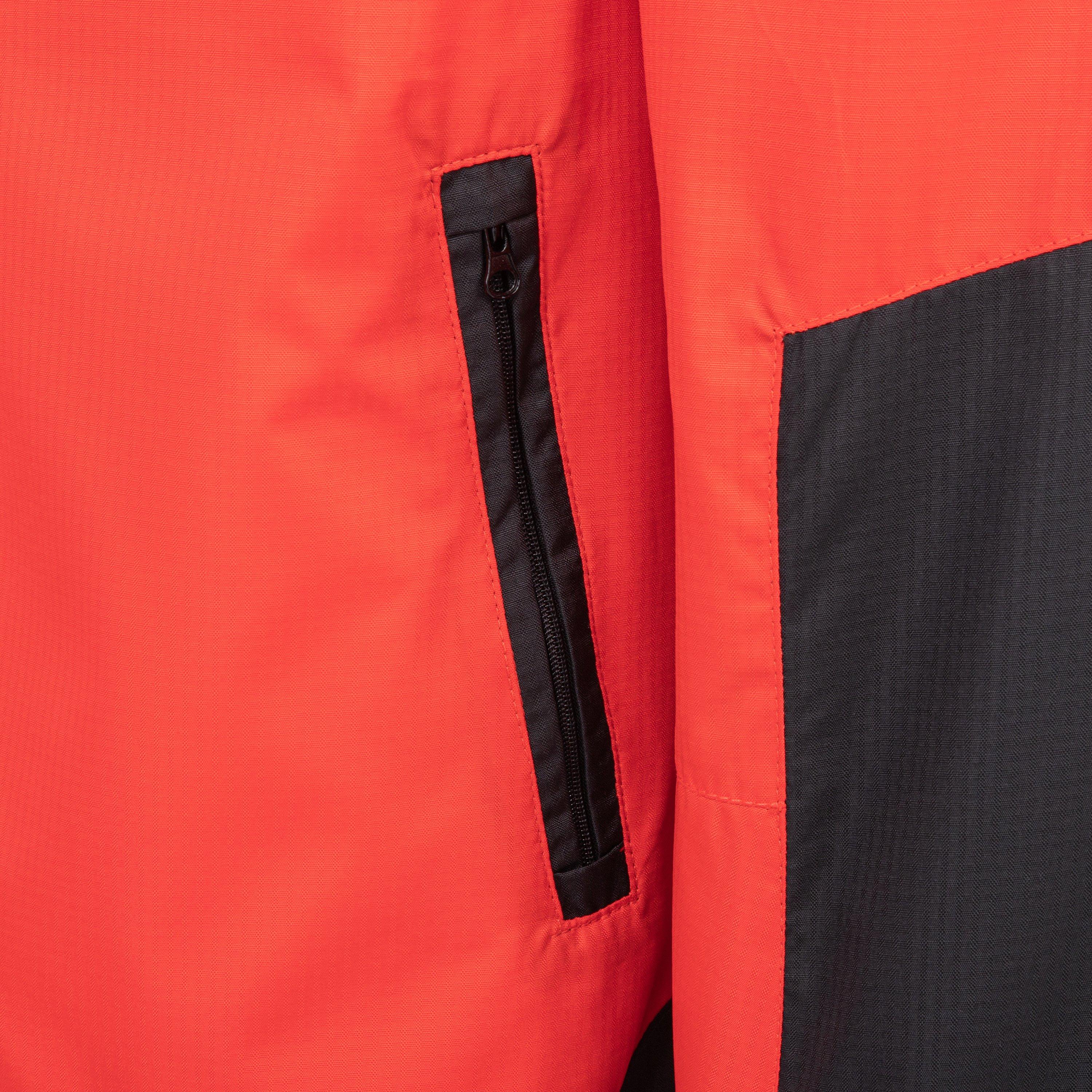 Red/Black - Lee Cooper - Men's Lightweight Waterproof Windproof Detachable Hood Long Sleeve Rain Anorak - 5