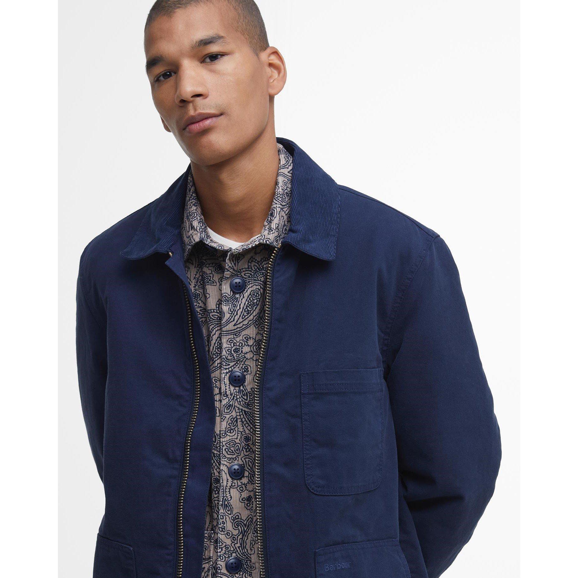 Navy NY71 - Barbour - Men's Tyne 100% Cotton Harrington Jacket - 5