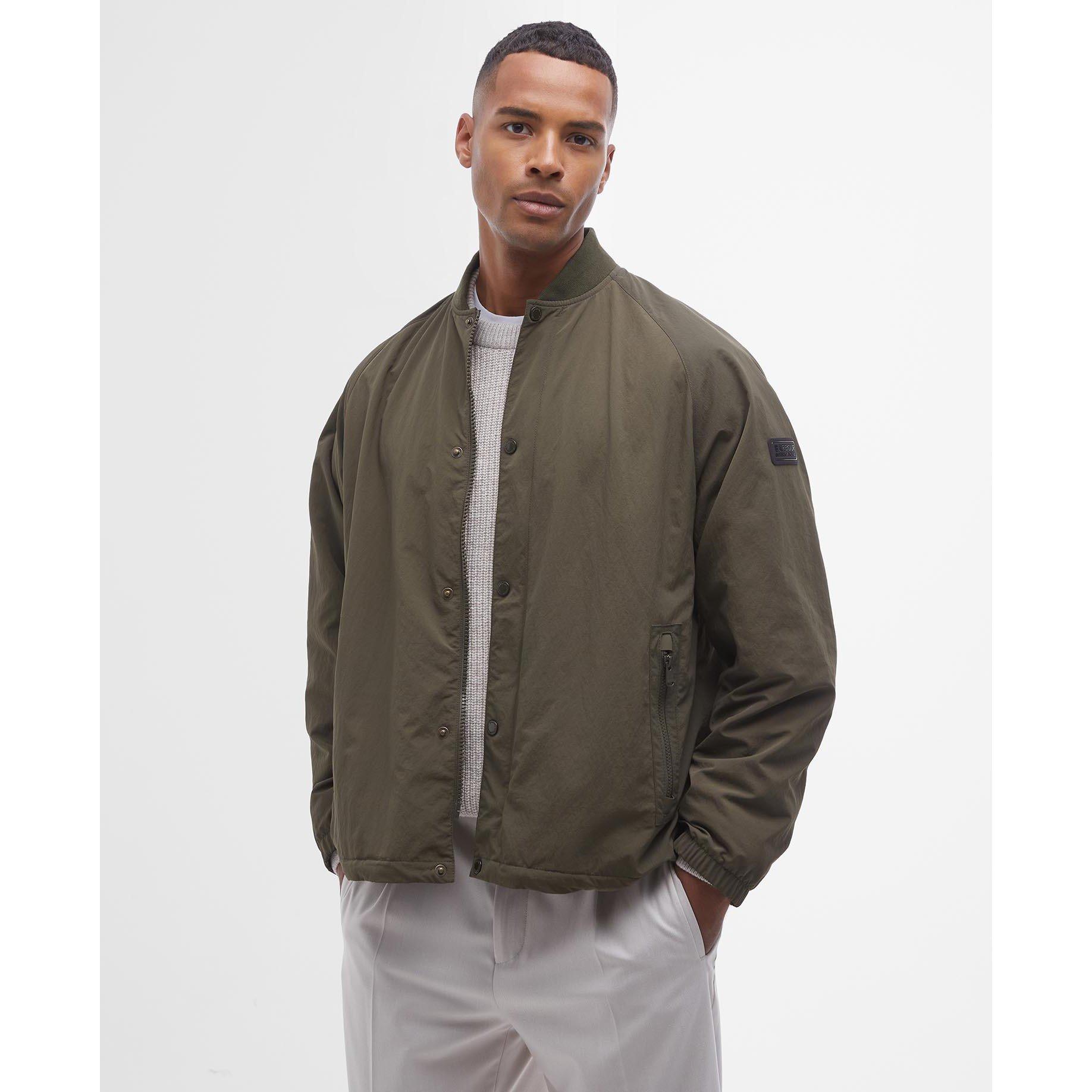 Olive OL51 - Barbour International - Men's Mosswold Showerproof Lightweight Harrington Jacket - 6