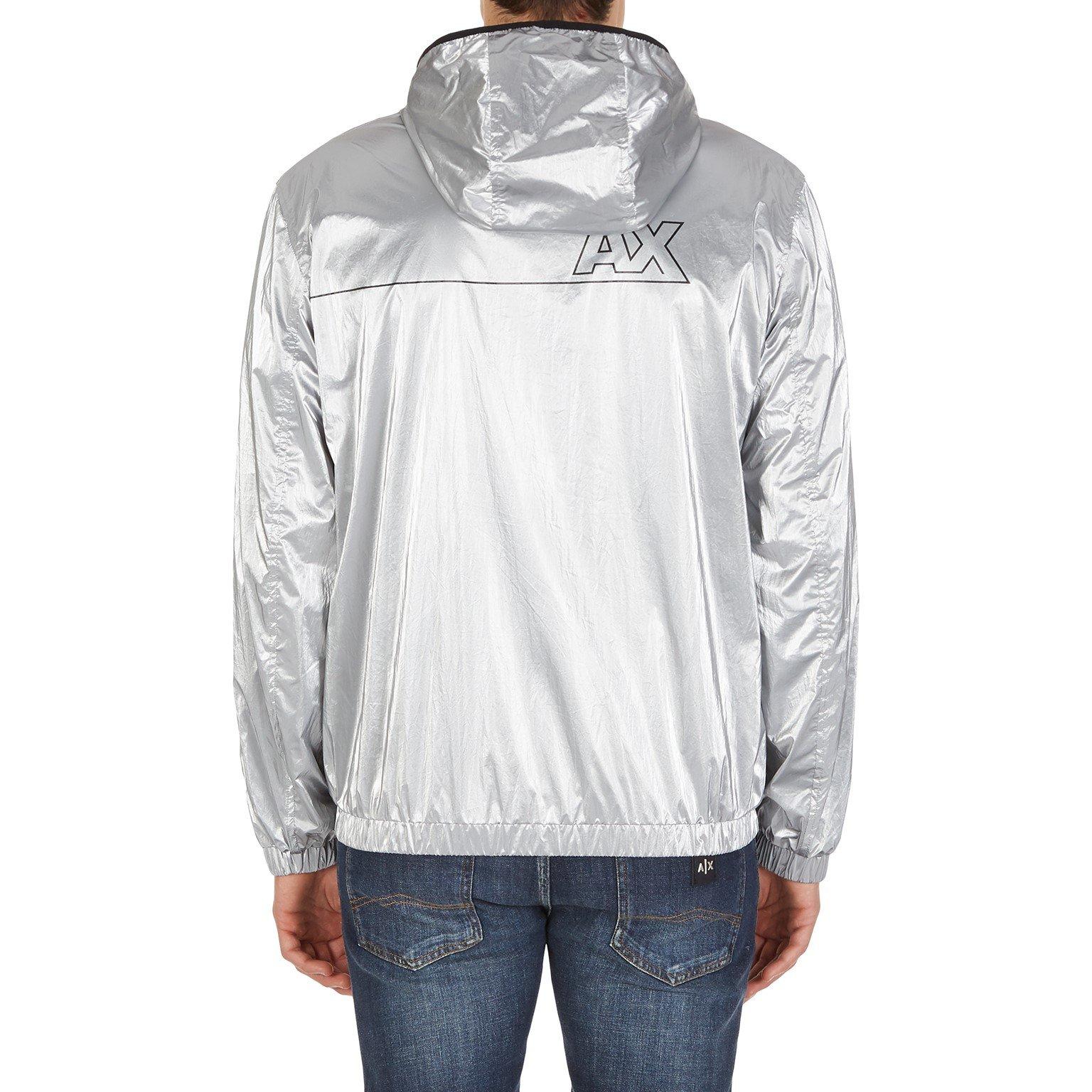 Silver/Black - Armani Exchange - Men's AX Reversible Hooded Softshell Jacket - 4