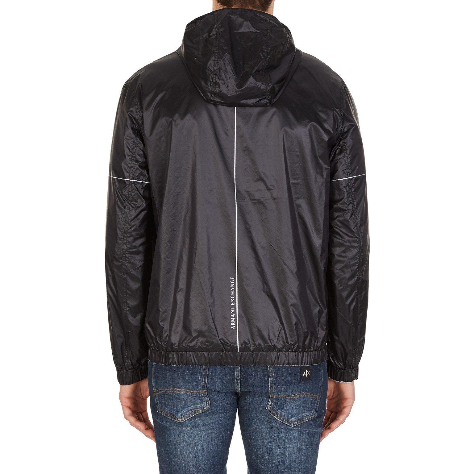 Silver/Black - Armani Exchange - Men's AX Reversible Hooded Softshell Jacket - 2