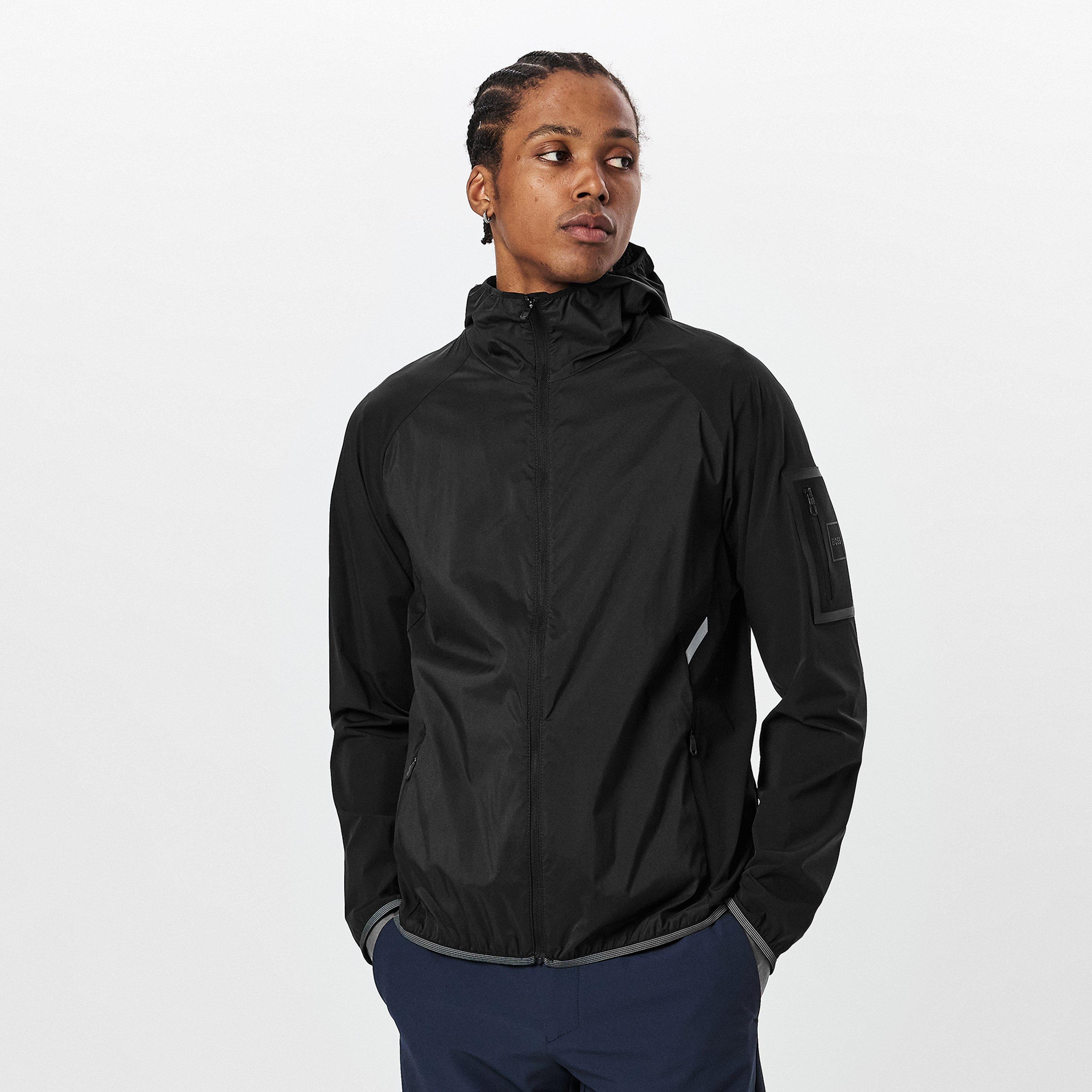 Black 001 - Boss - Men's J Eilat Rain Jacket - 3