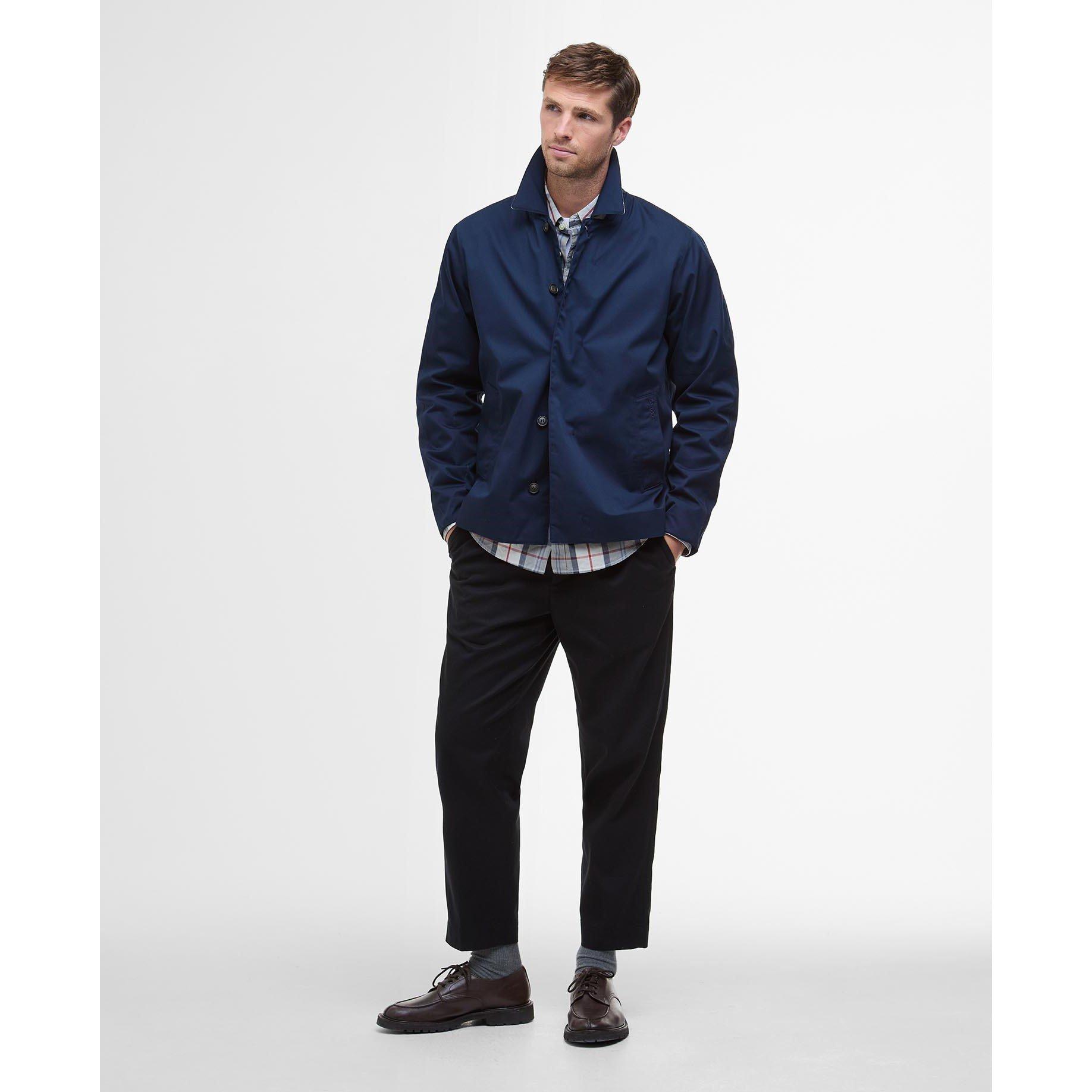 Navy NY71 - Barbour - Men's Short Rokig Waterproof Harrington Jacket - 3