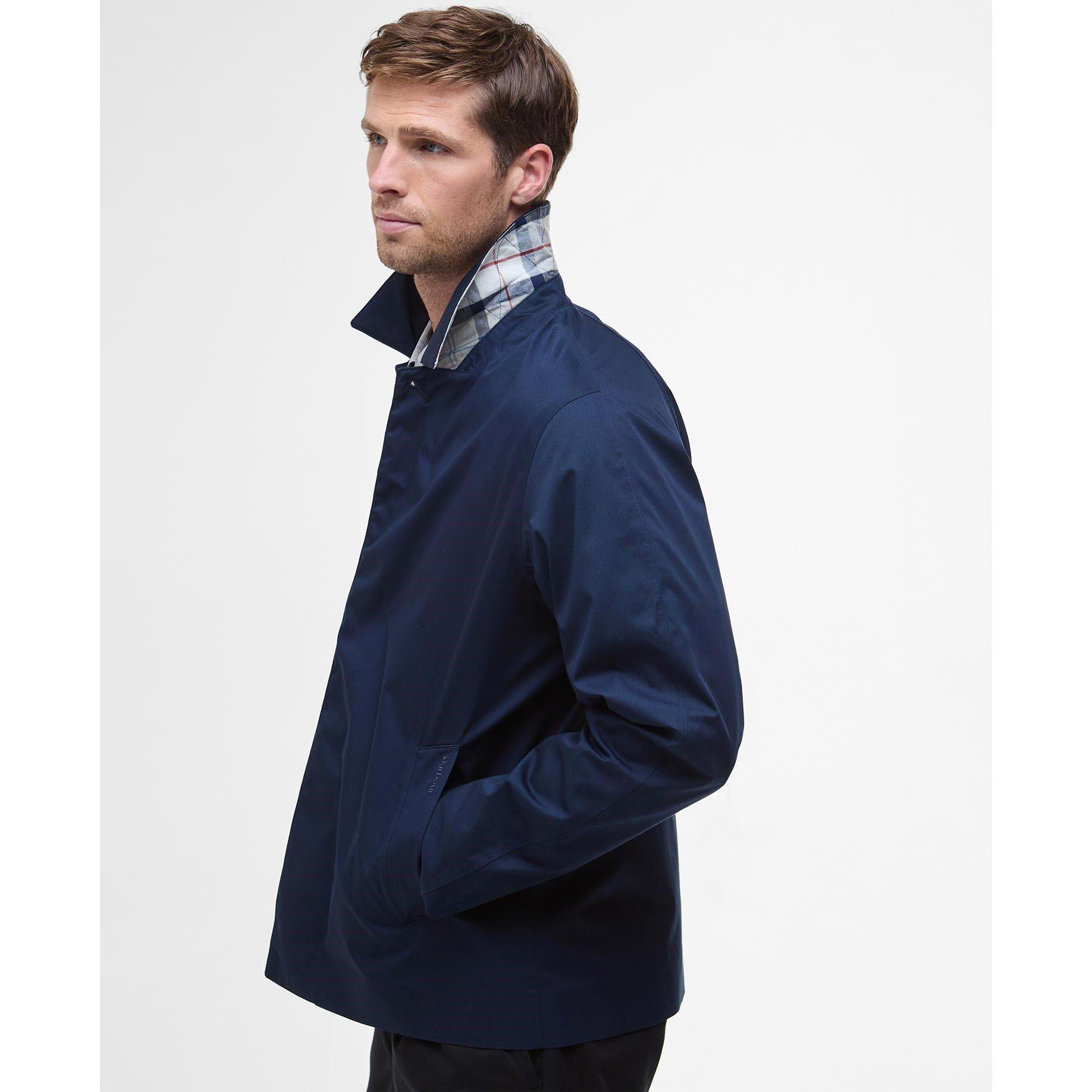 Navy NY71 - Barbour - Men's Short Rokig Waterproof Harrington Jacket - 5