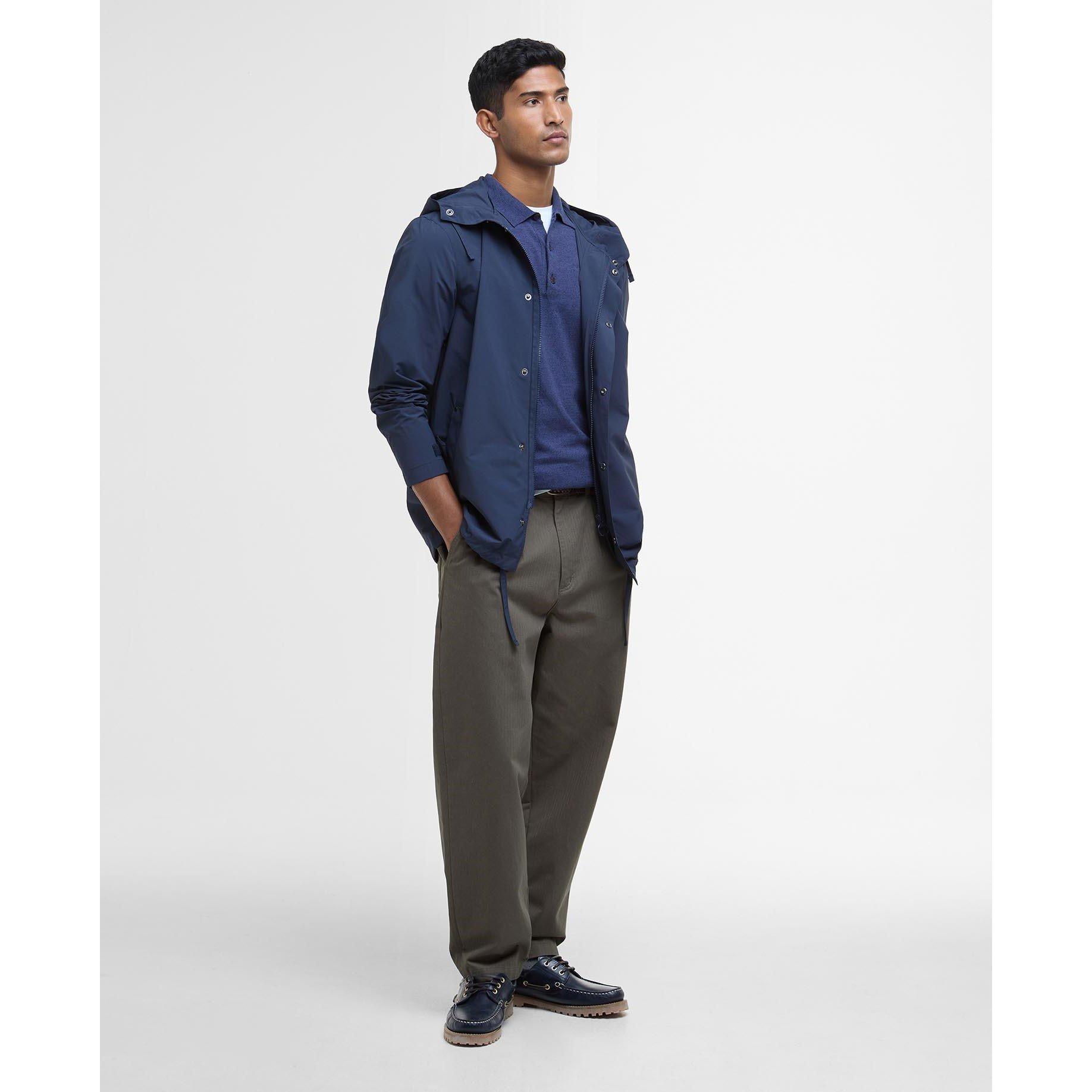 Navy/Pine NY71 - Barbour - Men's Quay Showerproof Long Sleeve Rain Anorak - 7